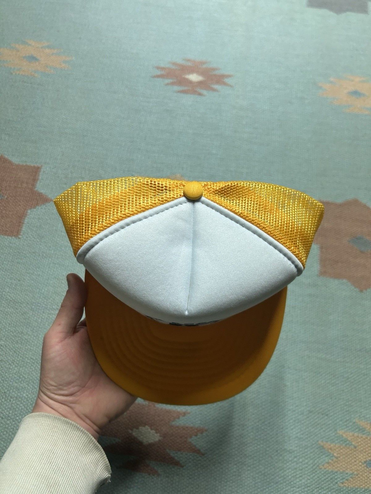 Vintage Vtg 90 trucker hat Tri City Aggregates yellow white TCA snap Size ONE SIZE - 3 Thumbnail