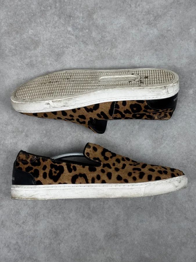 Dolce & Gabbana 2010s Dolce & Gabbana Leopard Fur Slip-On Shoes Size US 11 / EU 44 - 3 Thumbnail