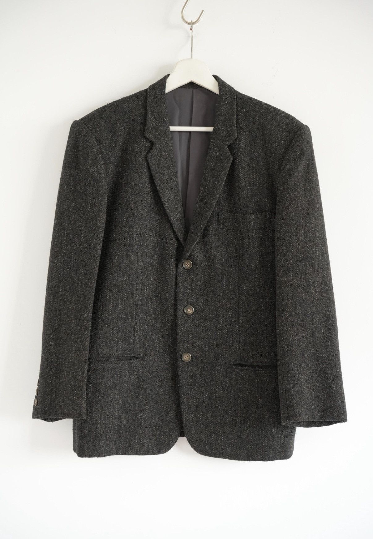 Yohji Yamamoto Yohji Yamamoto 80s Herringbone Tweed Blazer K4 Size US S / EU 44-46 / 1 - 1 Thumbnail