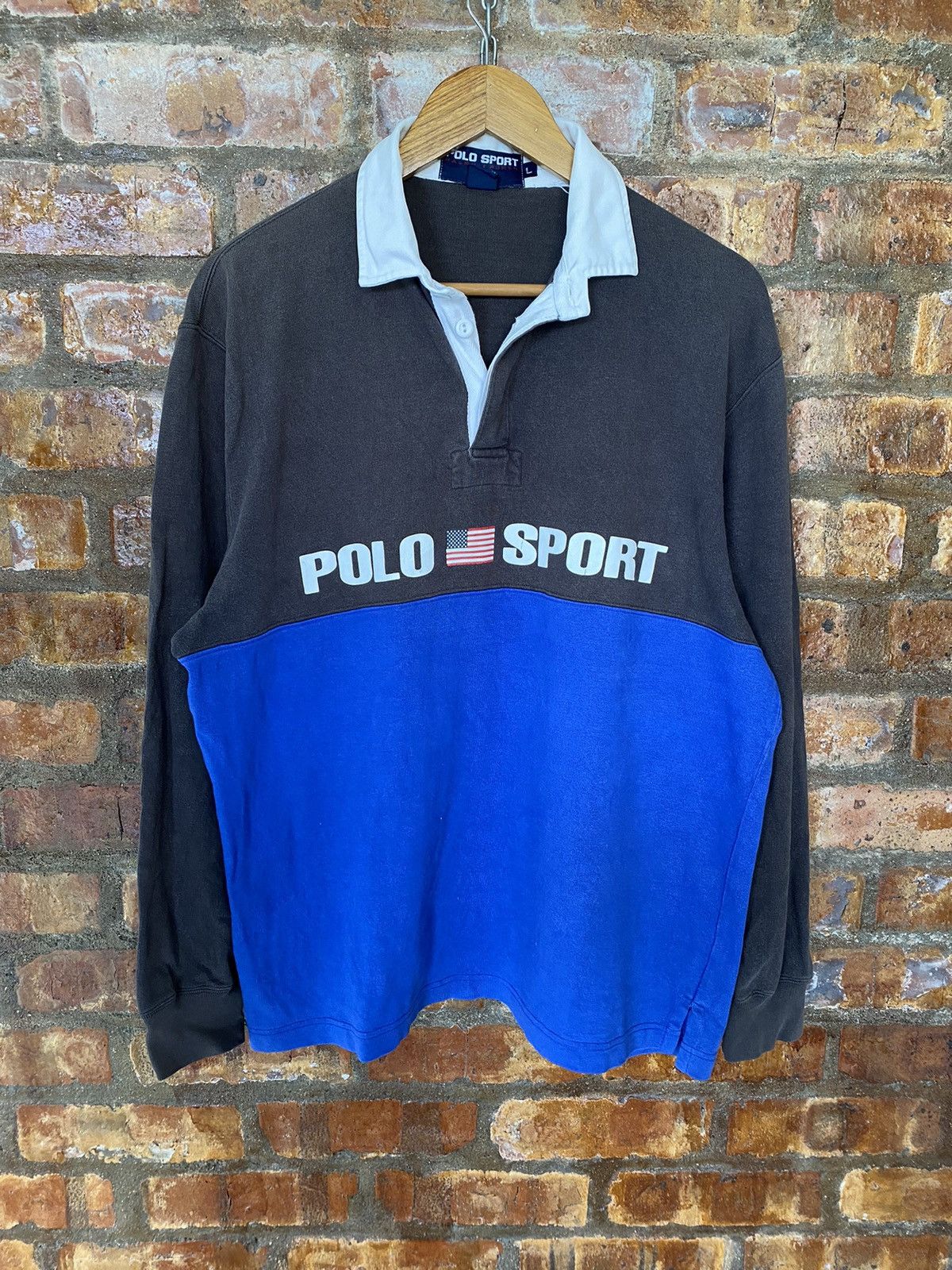 Polo Ralph Lauren 1990s Iconic Polo Sport Raglan rugby Size US L / EU 52-54 / 3 - 2 Thumbnail