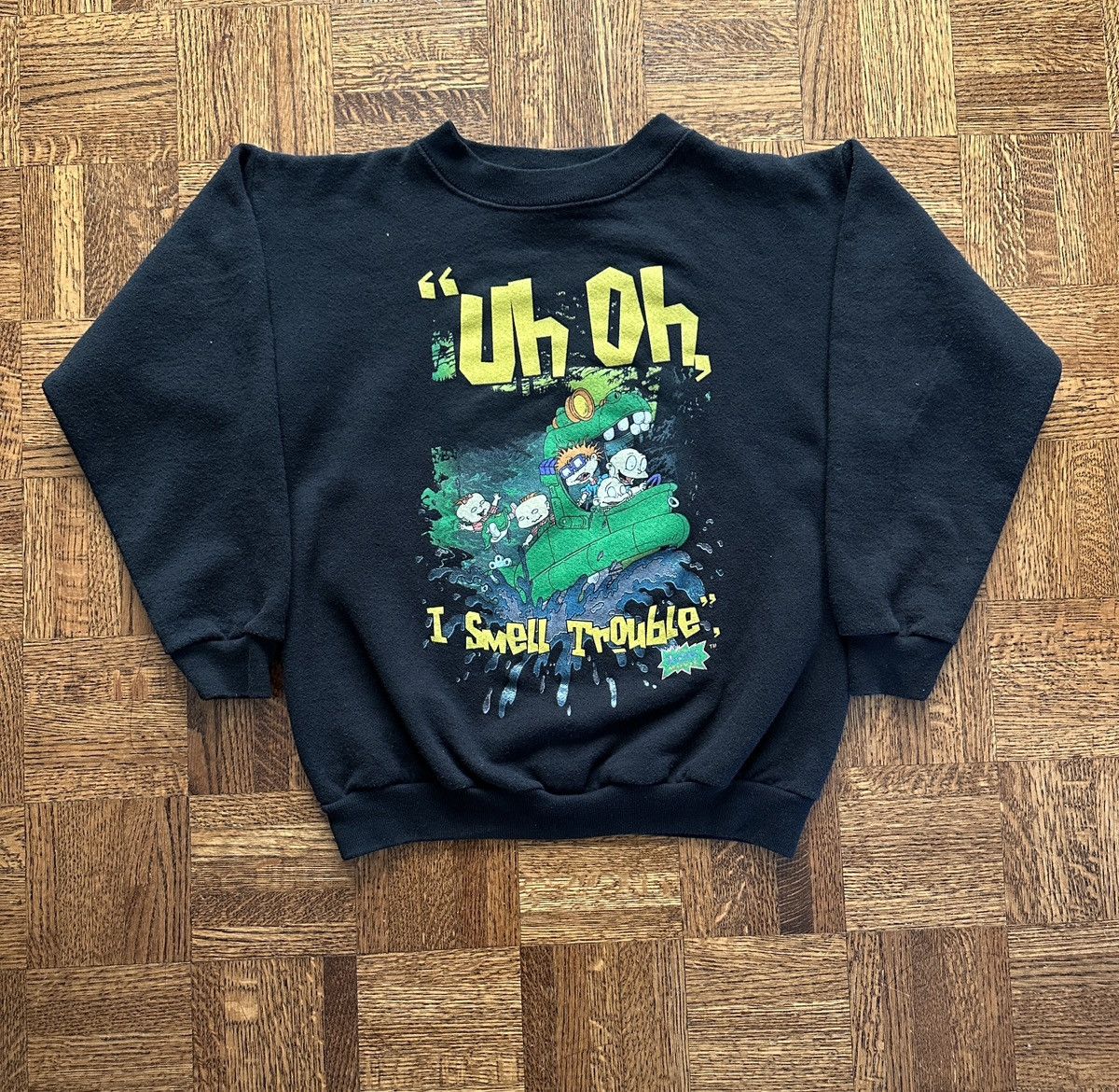 Nickelodeon 1998 Rugrats "Uh Oh, I Smell Trouble" Sweatshirt Youth Large Size S / US 4 / IT 40 - 1 Thumbnail