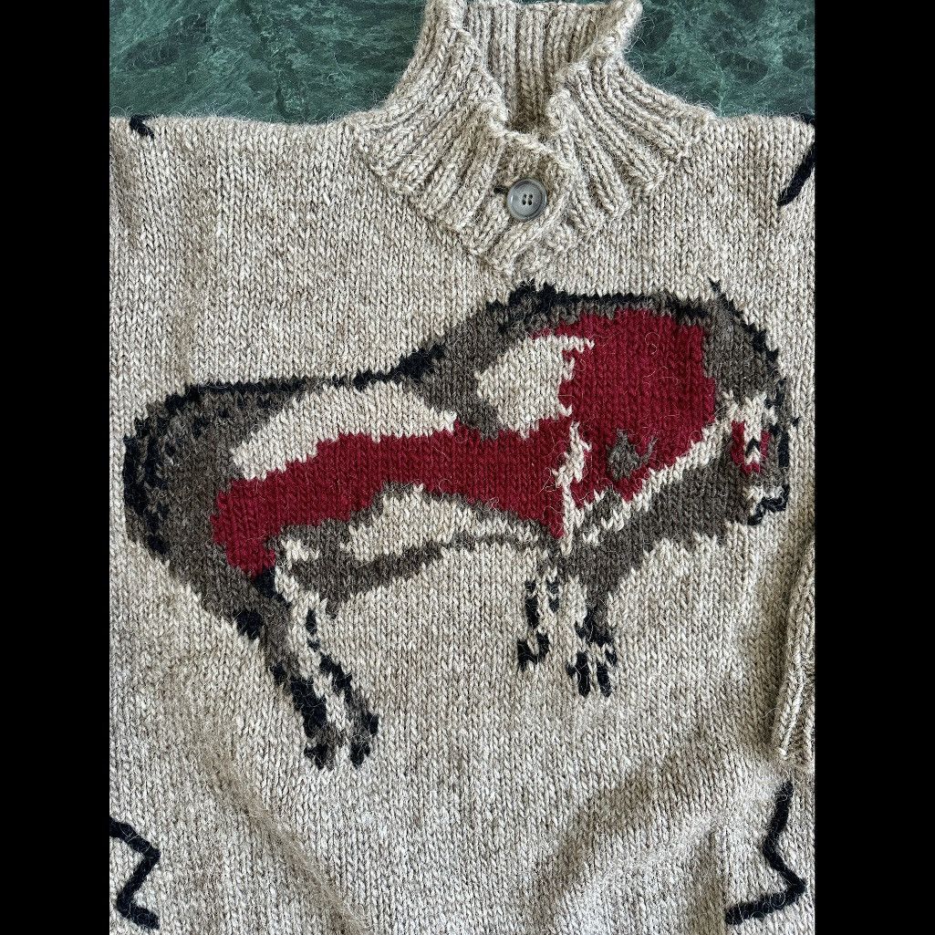 Other VINTAGE 1990s HANDKNIT ICELANDIC WOOL SWEATER CAVE PAINTING Size US XXL / EU 58 / 5 - 7 Thumbnail