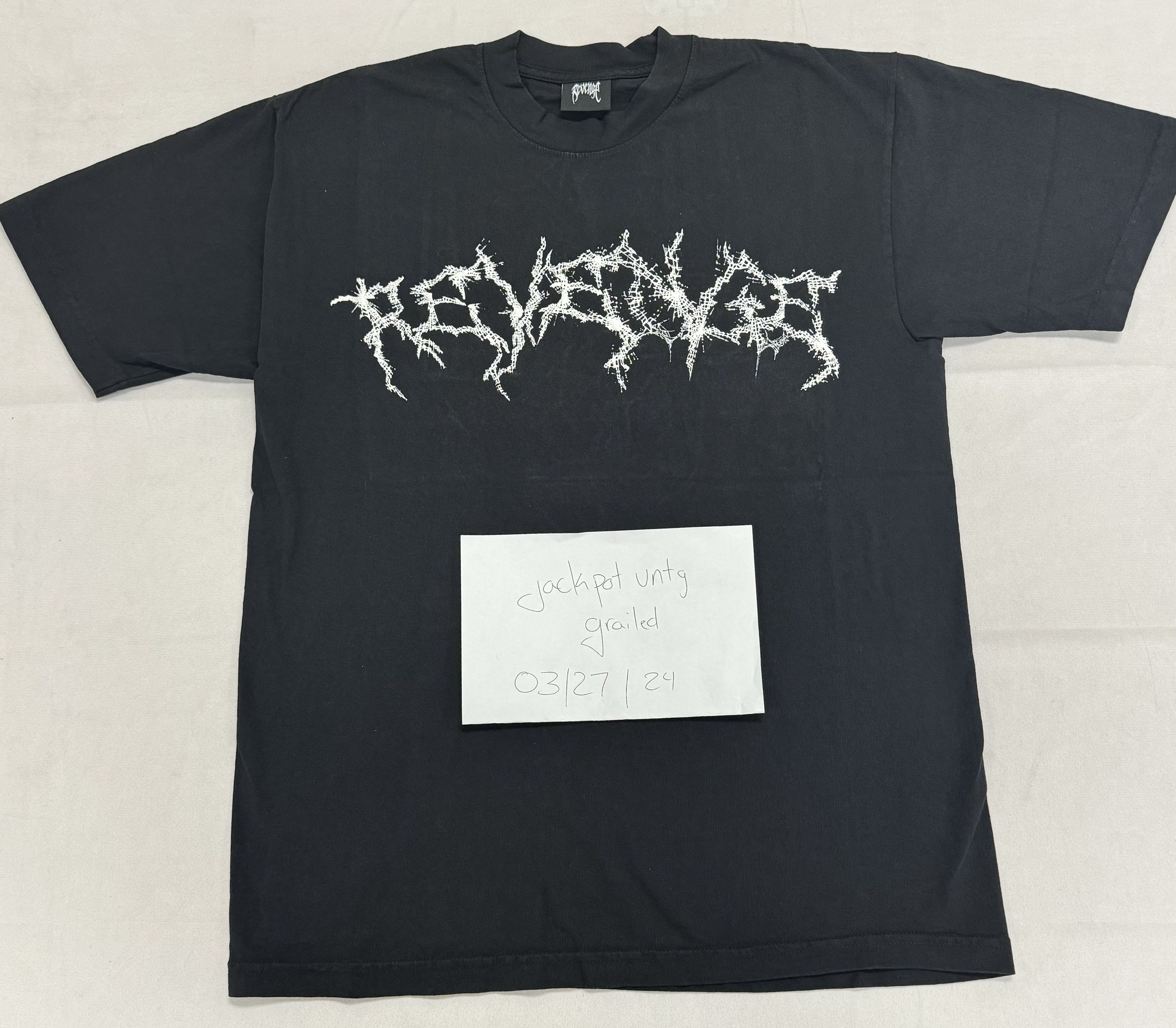 image of Revenge Lightning Spider Logo Tee Size XL in Black, Men's