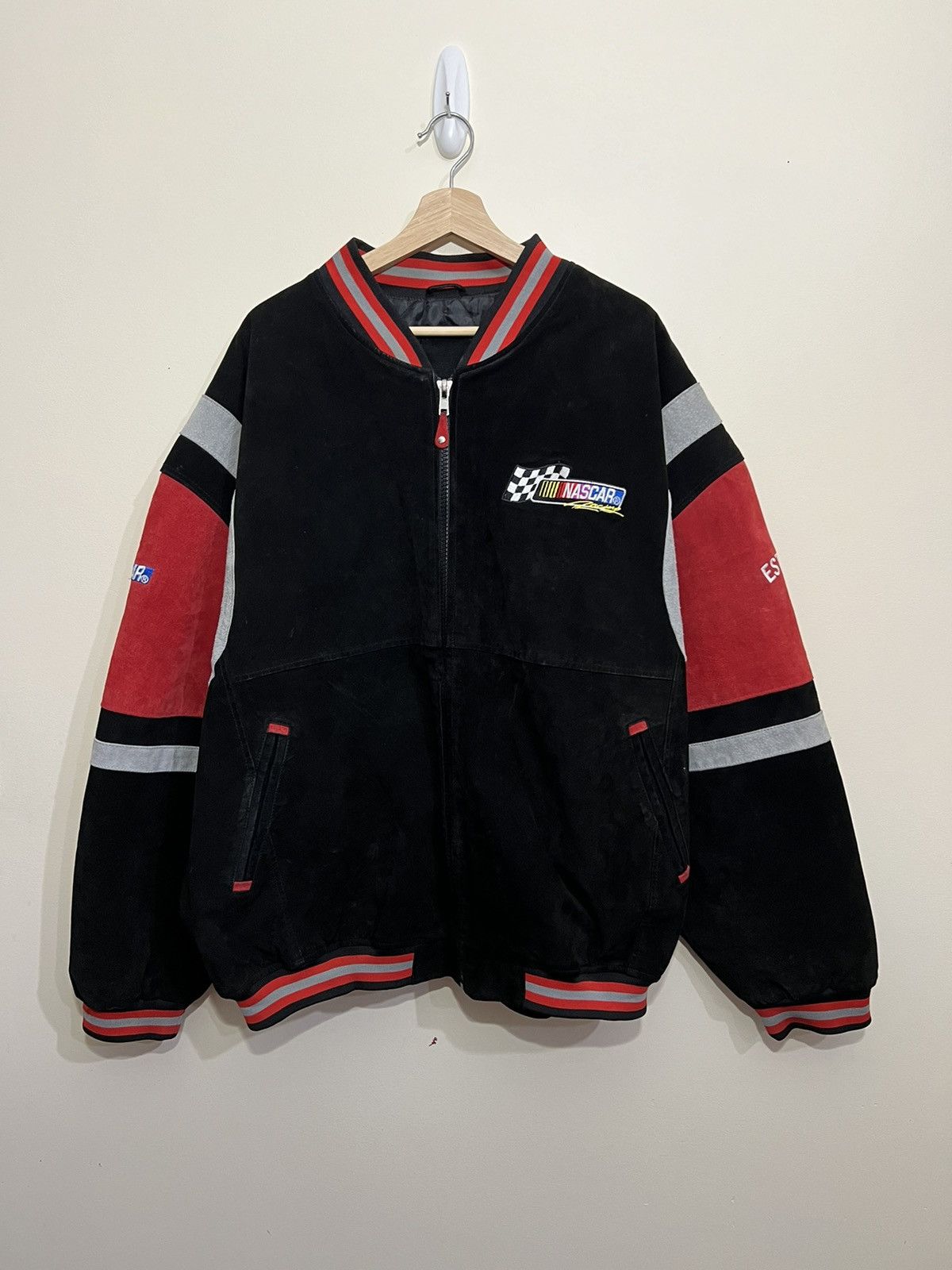 image of Vintage Nascar Racing Jacket in Black, Men's (Size 2XL)