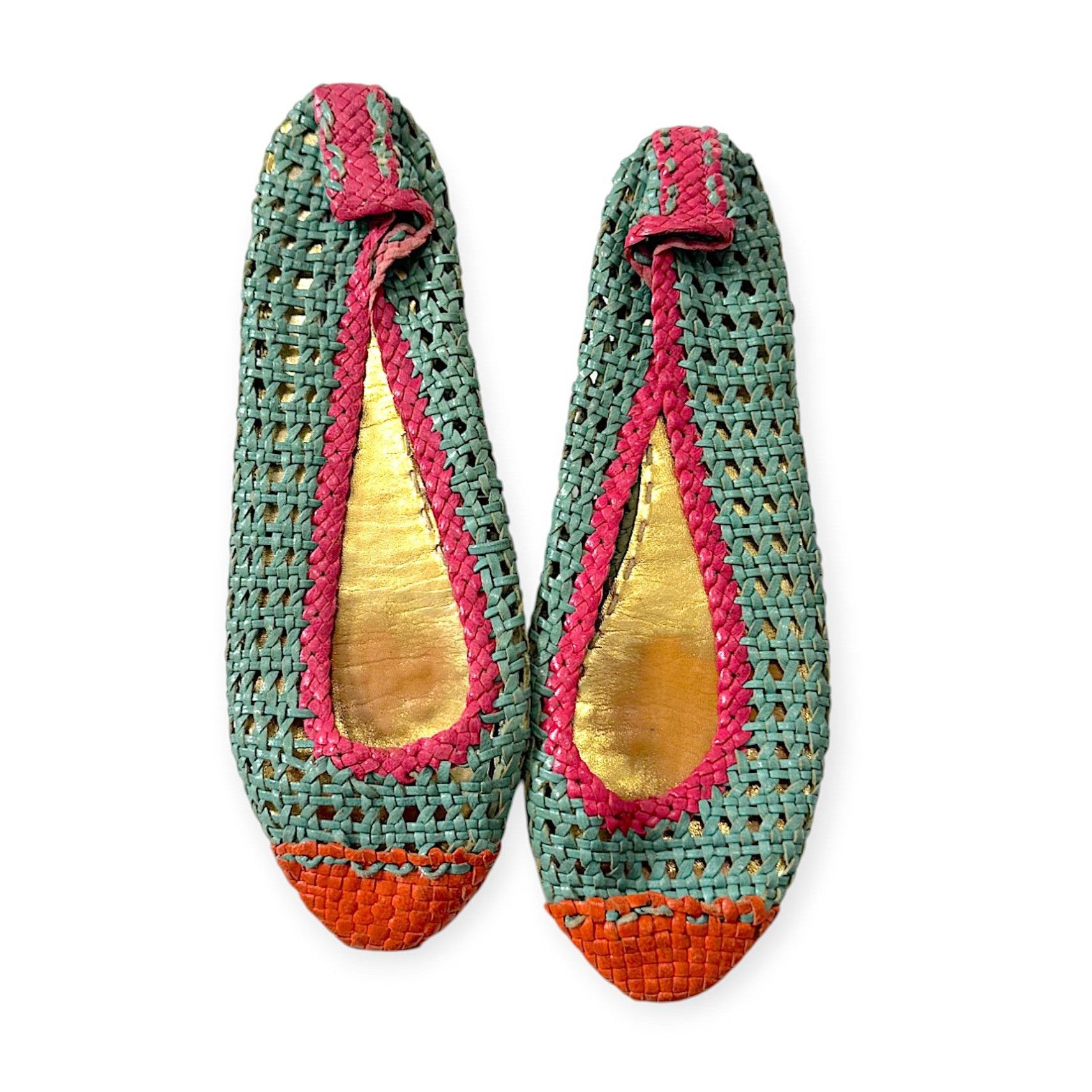 Prada Prada SS2010 Limited Edition Woven Madras Leather Flats – Si Size US 9 / IT 39 - 2 Thumbnail