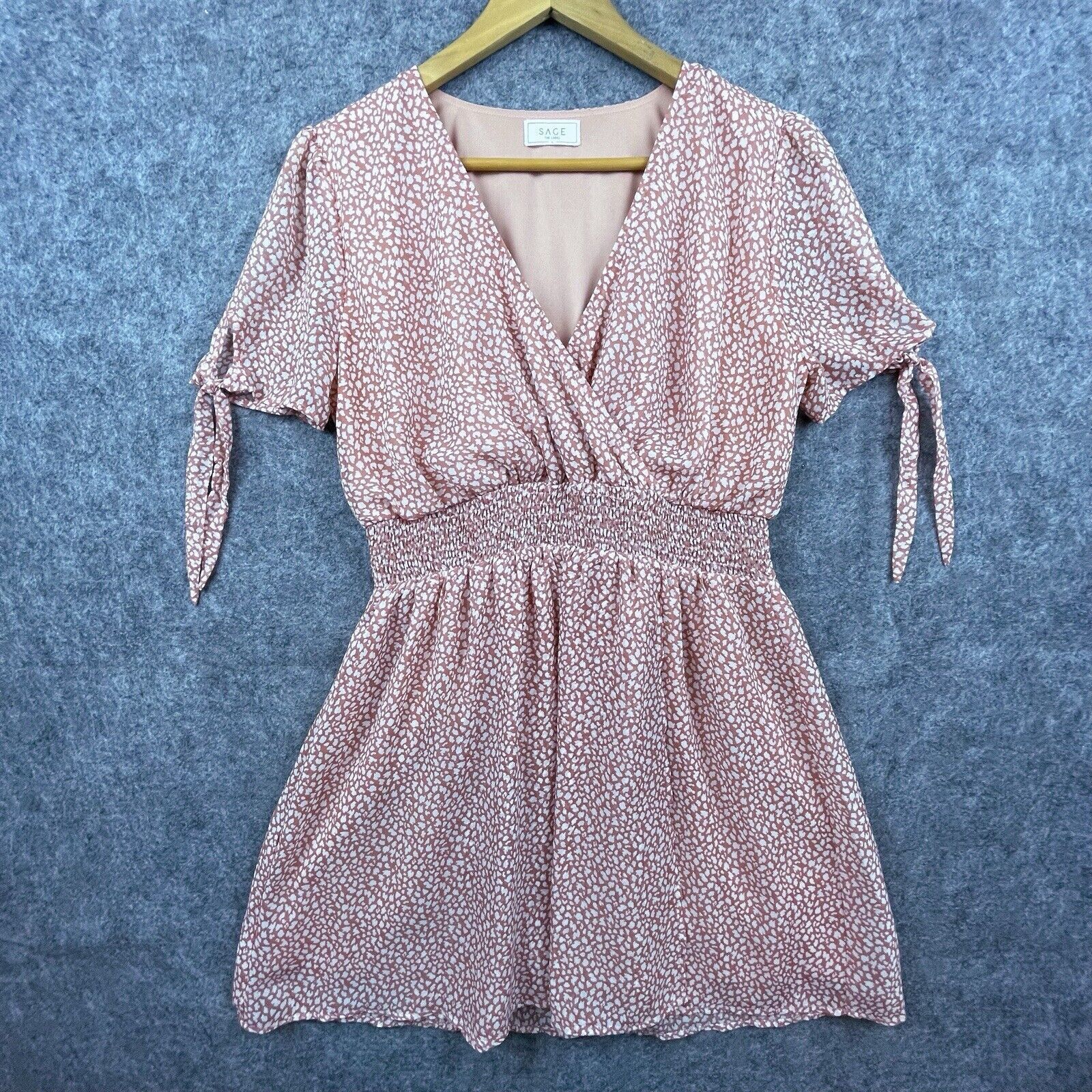 Sage Sage The Label Dress L Shirred Sheer Country Romantic Girly Size L / US 10 / IT 46 - 1 Thumbnail