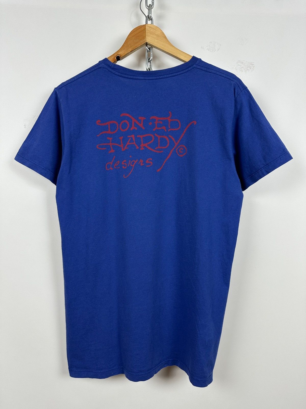 Ed Hardy Vintage Ed Hardy Rhinestones Skull Eagle Blue T-Shirt Size US M / EU 48-50 / 2 - 2 Thumbnail