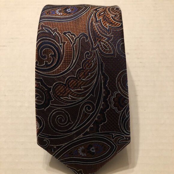 Jos. A. Bank jos.a.bank men's new brown silk tie 3 1/4" X 60" Size ONE SIZE - 2 Thumbnail