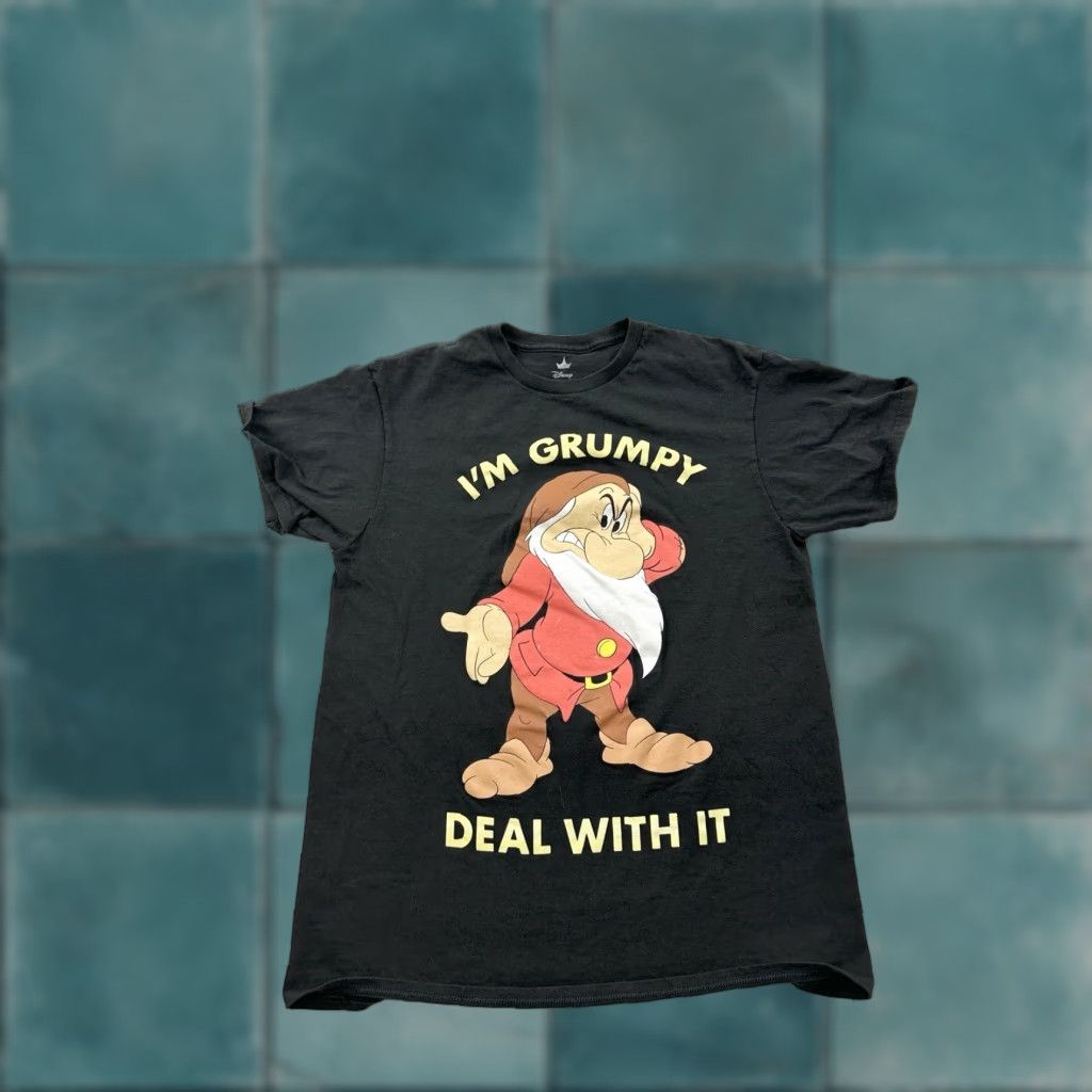 Disney Disney Grumpy Shirt Mens Medium Black Short Sleeve Deal With It T-Shirt Size US M / EU 48-50 / 2 - 1 Thumbnail