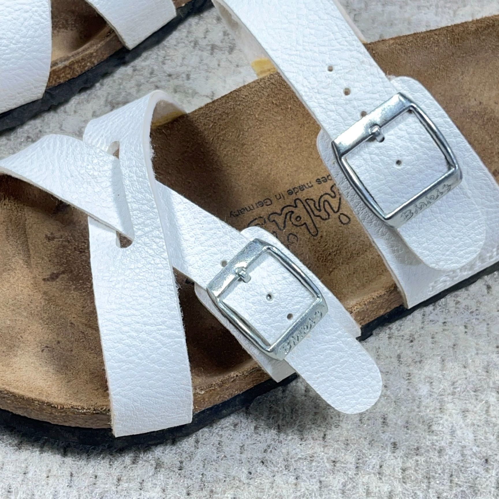 Birkenstock Birkenstock Birkis Nepal Criss Cross Sandals White 6 Womens Leather Insole Adjustable Strap Slip-On N/A Size US 6 / IT 36 - 3 Thumbnail