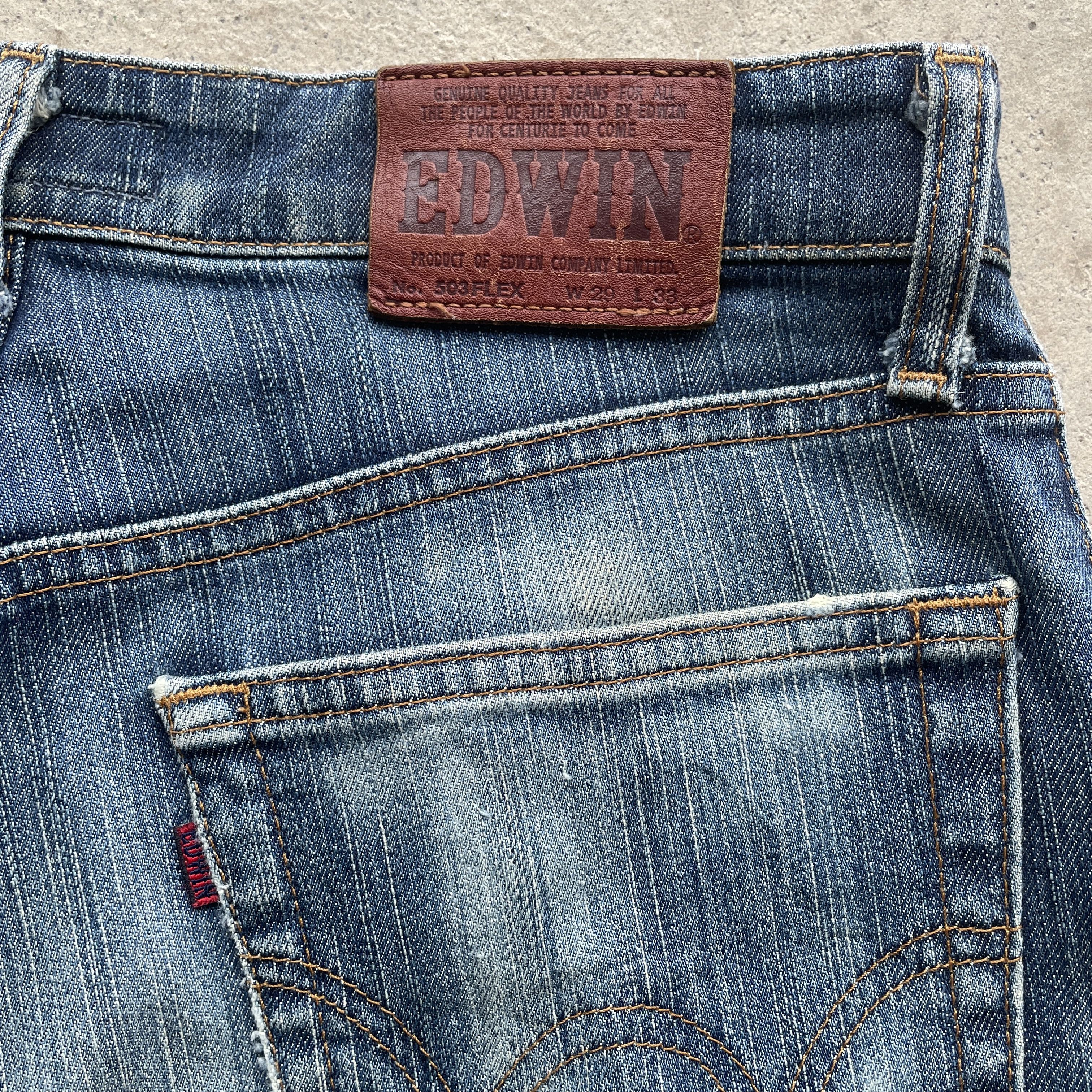 Edwin × Japanese Brand VINTAGE EDWIN 503 JEANS FADED LIGHT FLEX PANTS W29 Size US 29 - 8 Thumbnail