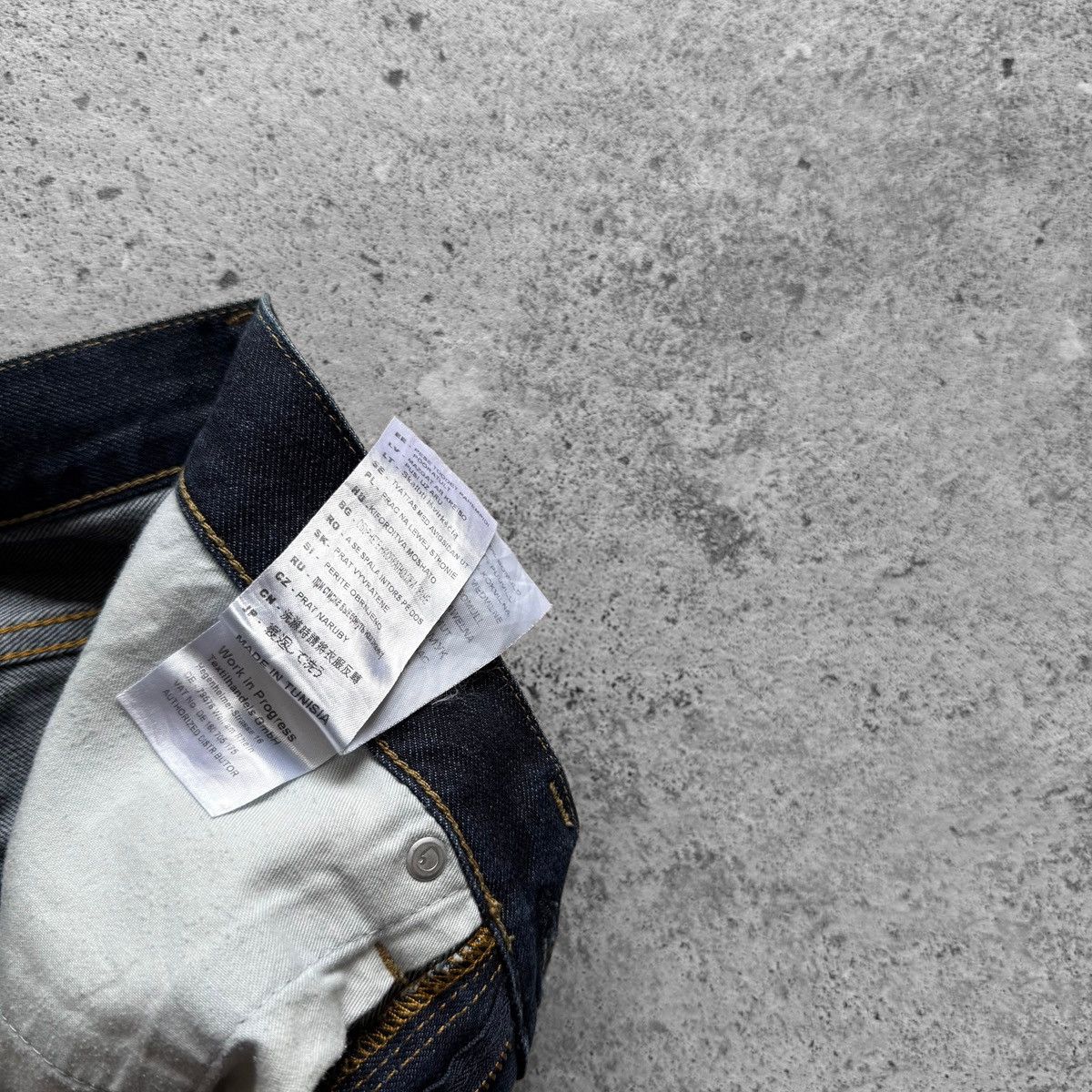 Carhartt Carhartt WIP Mens Vice Dark Blue Raw Denim Jeans Size US 32 / EU 48 - 6 Thumbnail