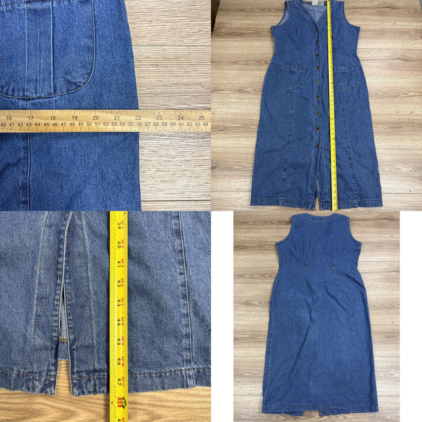Denime St Johns Bay Denim Maxi Dress Sleeveless Button Up Pockets Blue 12 Women Vintage Y2K Size 34" / US 12 / IT 48 - 8 Thumbnail