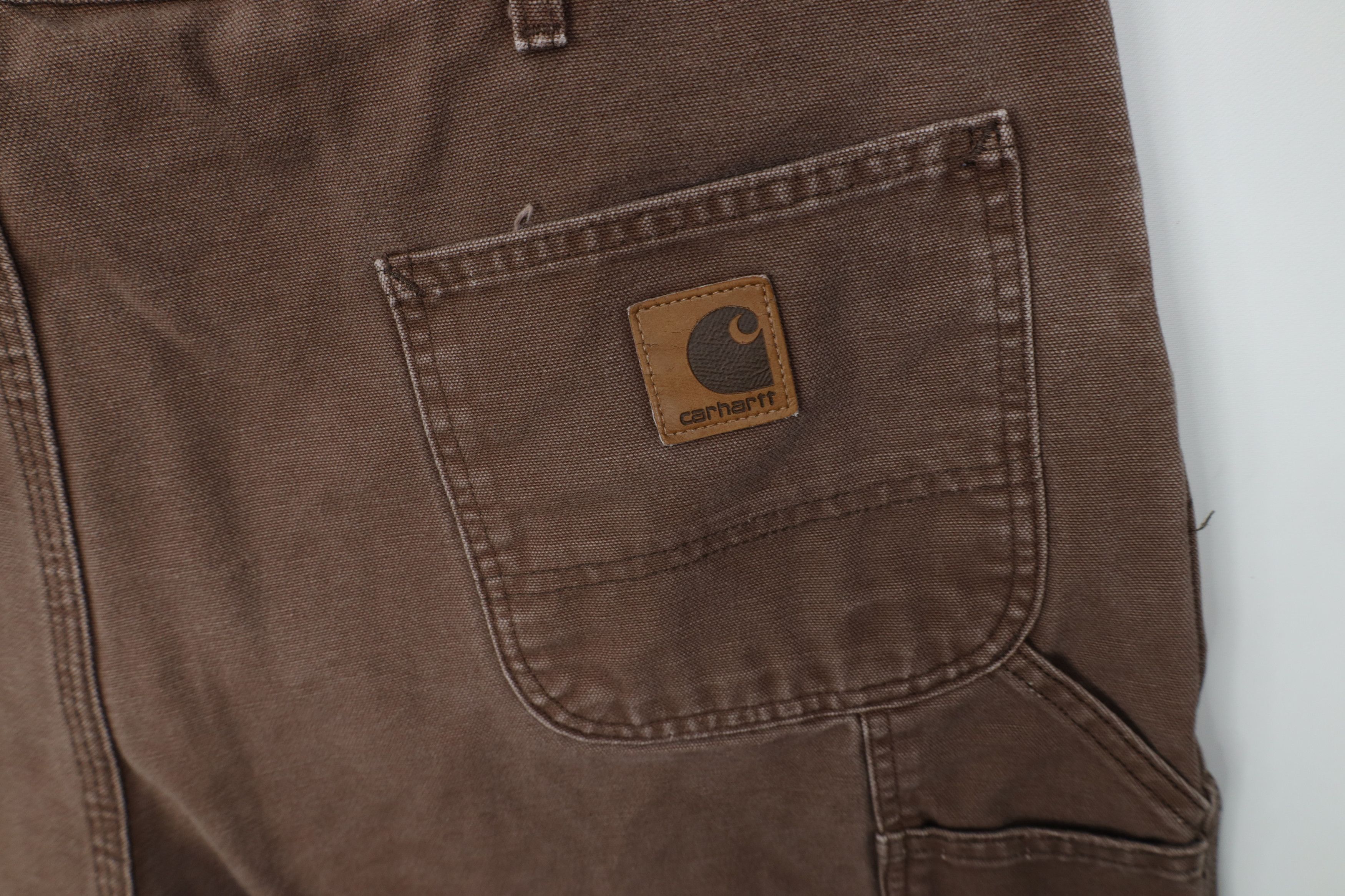 Carhartt Vintage 90s Carhartt Wide Leg Dungaree Pants Brown Cotton Size US 40 / EU 56 - 11 Thumbnail