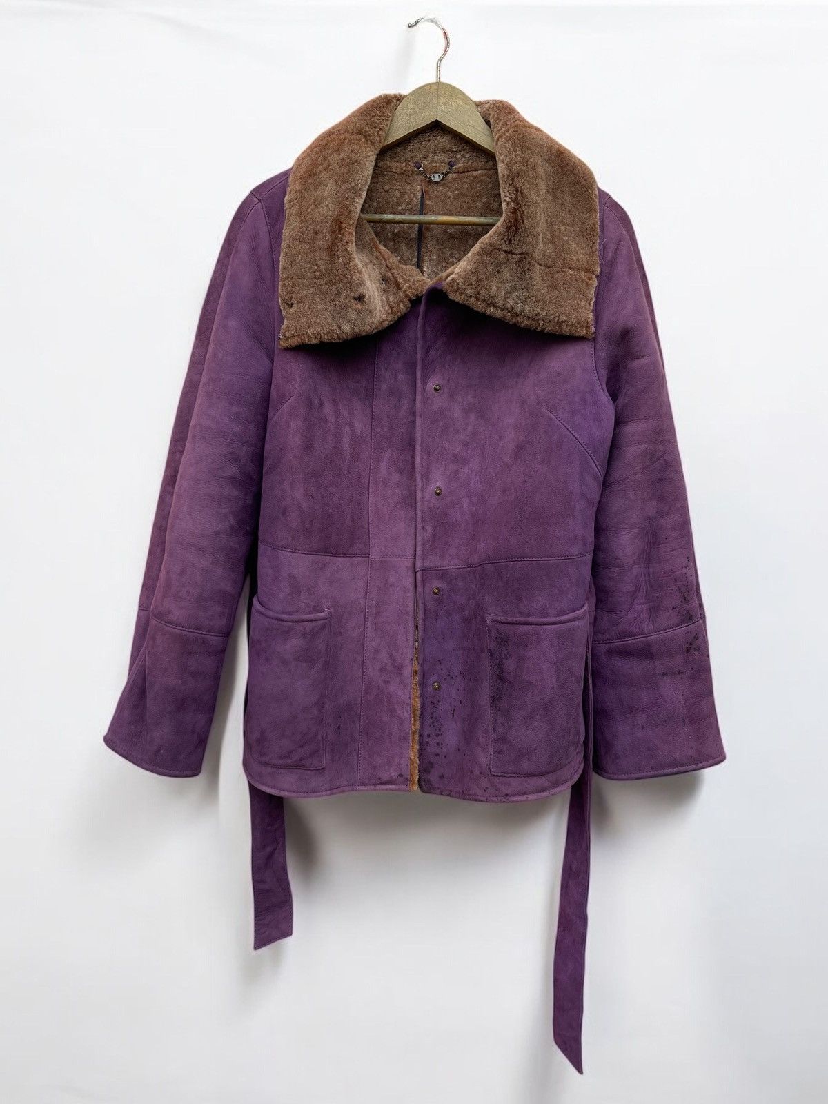 Salvatore Ferragamo 🔥RARE🔥 Salvatore Ferragamo Italy Sherling Leather Jacket Size US S / EU 44-46 / 1 - 4 Thumbnail
