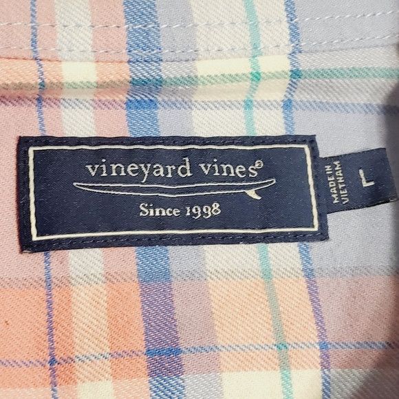 Vineyard Vines Vineyard Vines Shirt Blue Pink Tartan Button Collared SZ:L Size US L / EU 52-54 / 3 - 5 Thumbnail