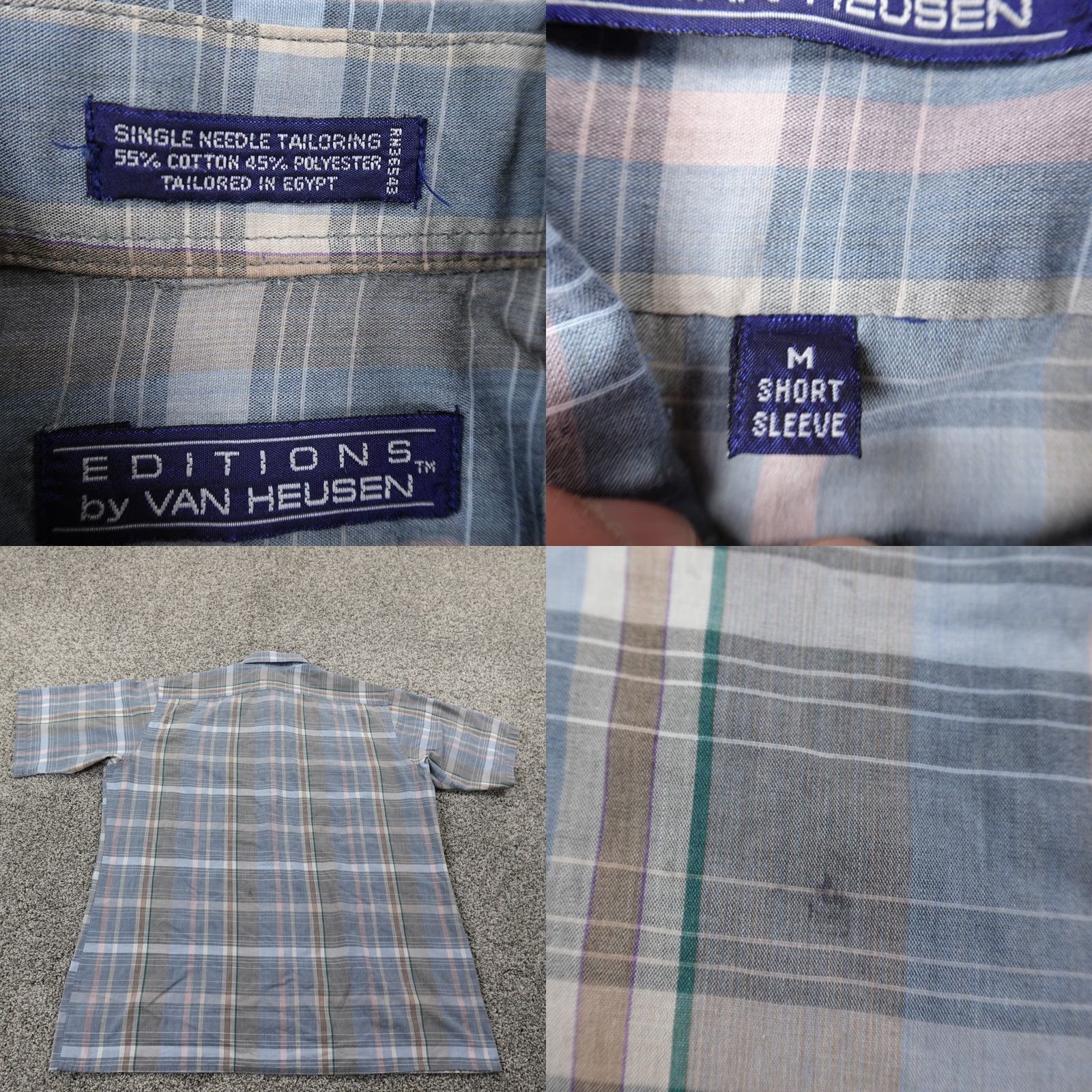Van Heusen VTG Van Heusen Shirt Mens M Blue Short Sleeve Button Down Dress Shirt Preppy Casual Size US M / EU 48-50 / 2 - 8 Thumbnail