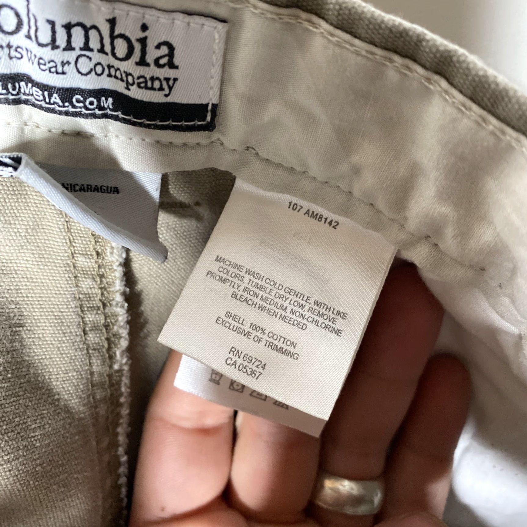 Vintage Columbia Mens 38x32 Active Outdoor Pants Khaki Straight 5-Pocket Zipper Pocket Canvas Cotton Beige Regular Mens Size US 38 / EU 54 - 6 Thumbnail