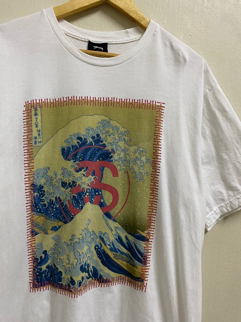 Stussy Stussy Photo Art The Great Wave Kanagawa Hokusai Shirt Size US L / EU 52-54 / 3 - 1 Thumbnail