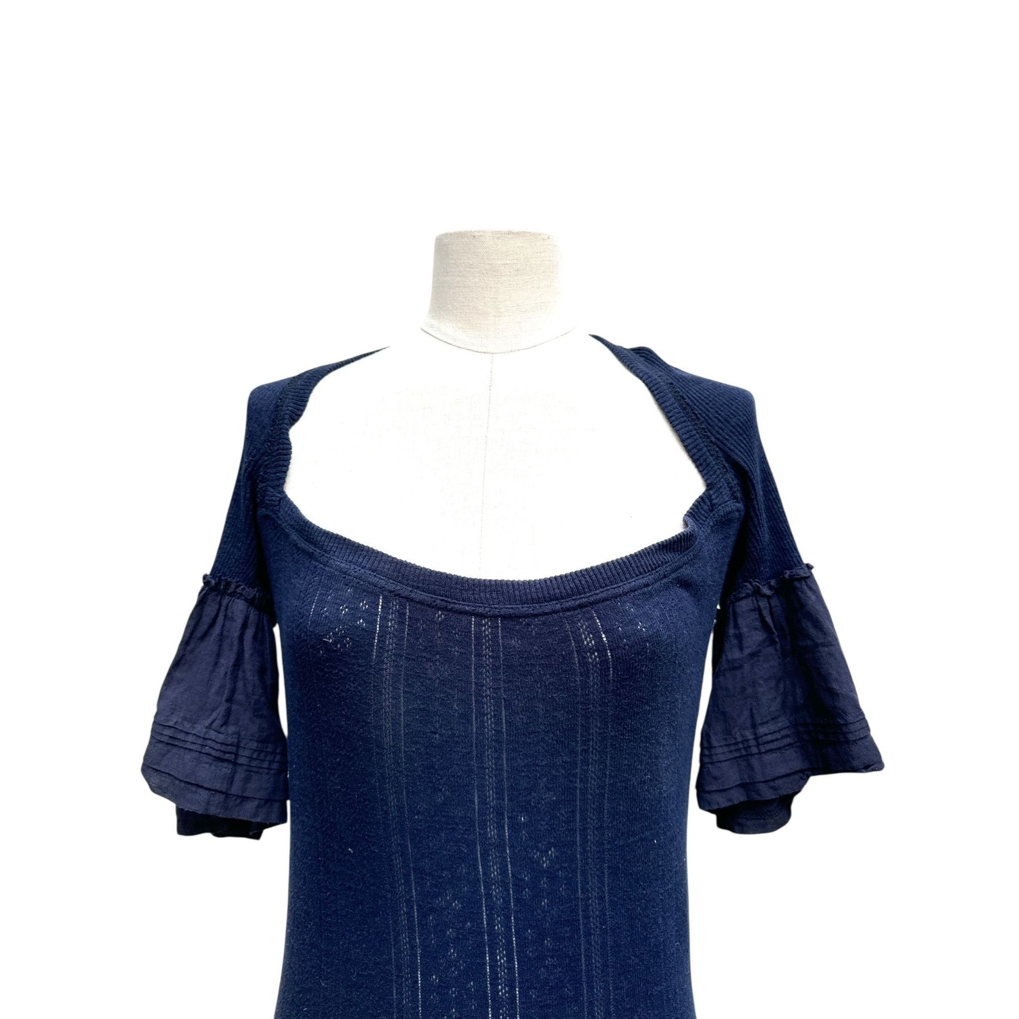 Comme des Garcons Navy Knitted Open-Back Dress Size M / US 6-8 / IT 42-44 - 2 Thumbnail