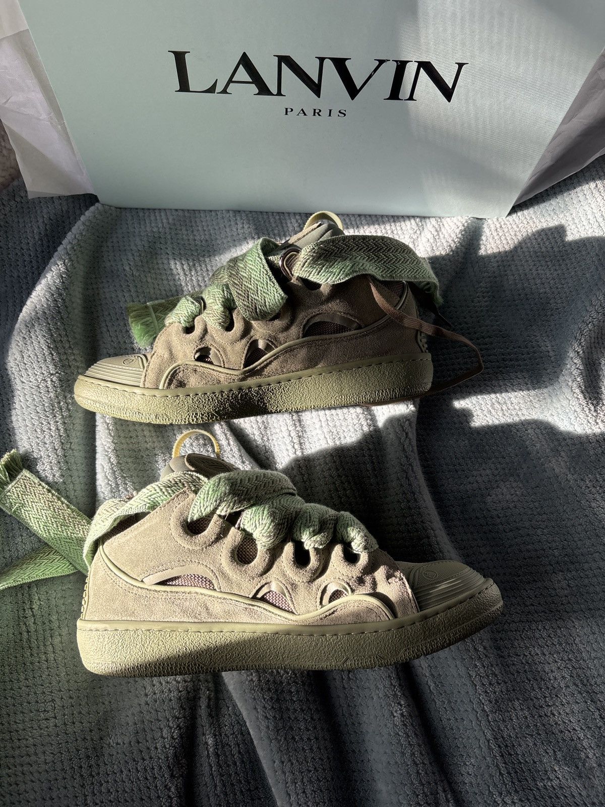 Lanvin Lanvin Women’s Curb Sneaker Vert de Gris Size US 7.5 / IT 37.5 - 3 Thumbnail