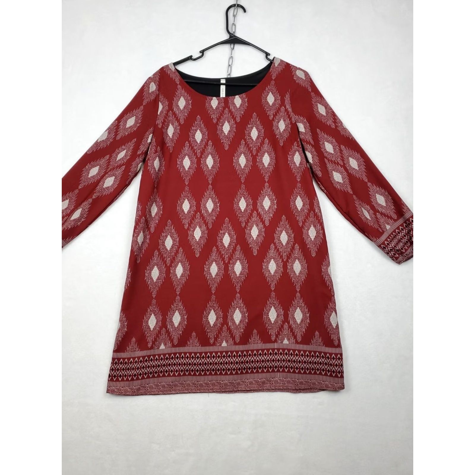 Vintage VINTAGE Gilli Tunic Mini Dress Maroon All Over Southwestern Print Boho Festival M Made USA Size M / US 6-8 / IT 42-44 - 4 Thumbnail