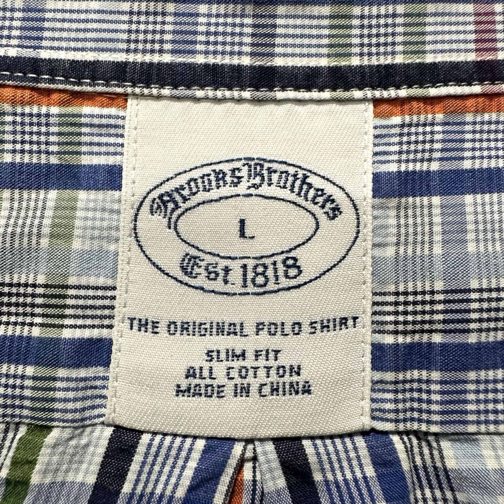 Brooks Brothers Brooks Brothers Original Polo Shirt Mens Large Blue Plaid Slim Fit Button Down Size US L / EU 52-54 / 3 - 4 Thumbnail