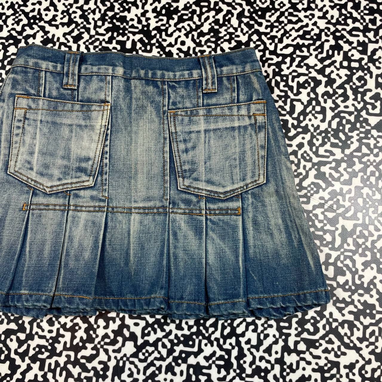 Japanese Brand Vintage Y2K Japanese Flared Retro Denim Mini Skirt 90s Style Size 27" / US 4 / IT 40 - 12 Thumbnail