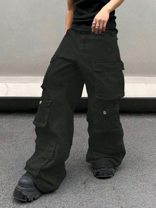 VIBE Multi Pocket Oversized Baggy Cargo Jeans Size US 34 / EU 50 - 5 Thumbnail