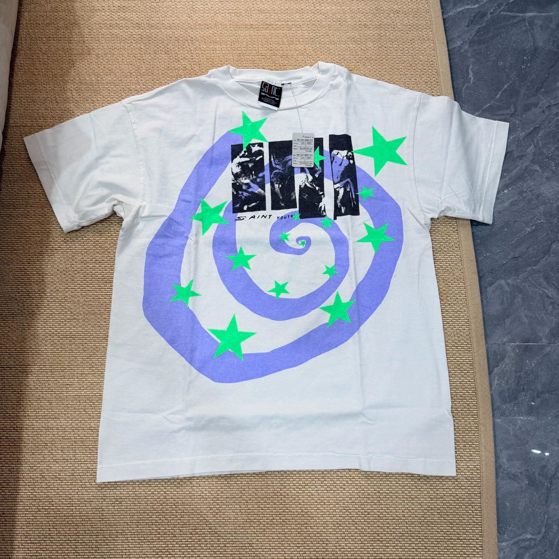 Saint Michael Saint Michael Washed Vintage White Tee Size US L / EU 52-54 / 3 - 1 Thumbnail