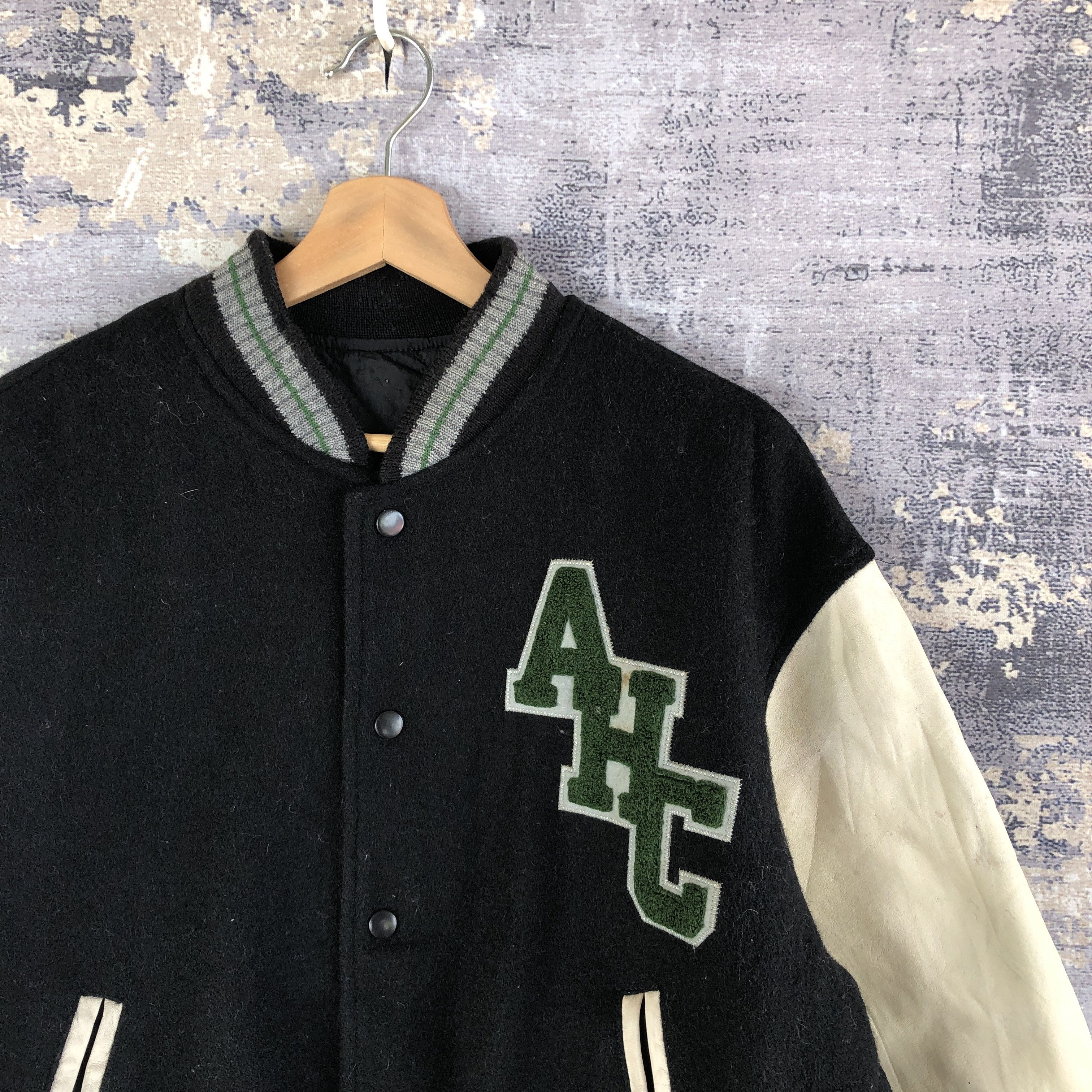 Vintage Vintage Aba House Leather Letterman Varsity Wool Jacket Size US L / EU 52-54 / 3 - 5 Thumbnail