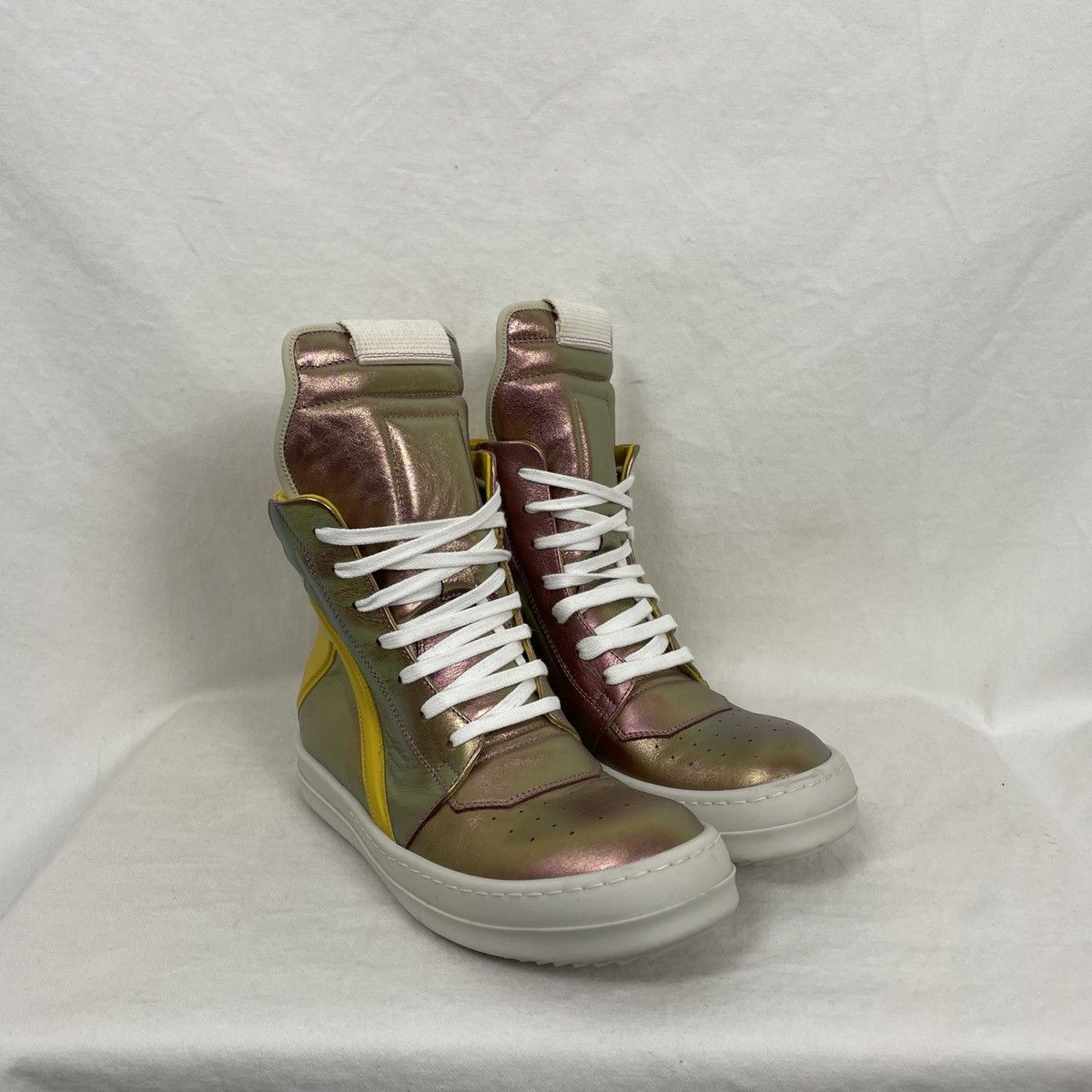 RICK OWENS PINK IRIDESCENT GEOBASKET