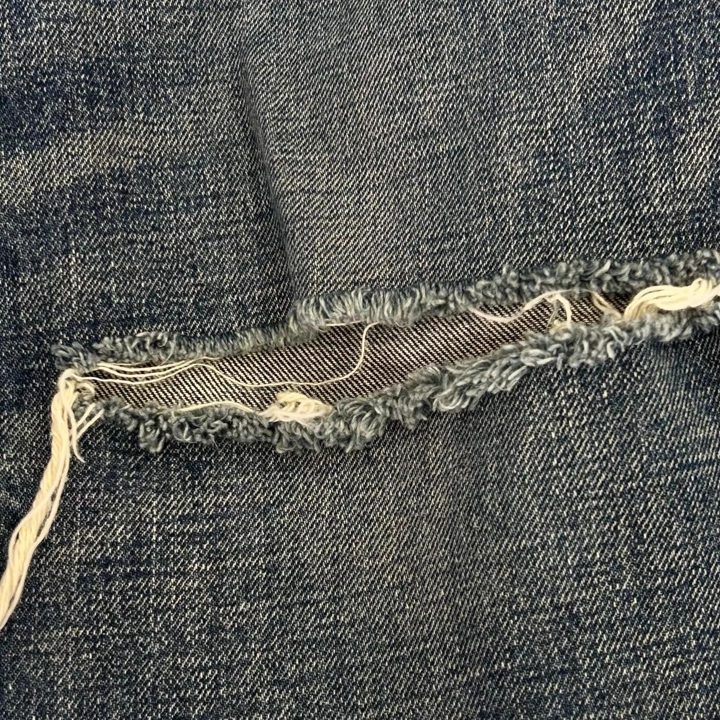 Celine CELINE Distressed Washed Flared Jeans Zipper Pocket Navy Size 24" / US 00 / IT 34 - 6 Thumbnail