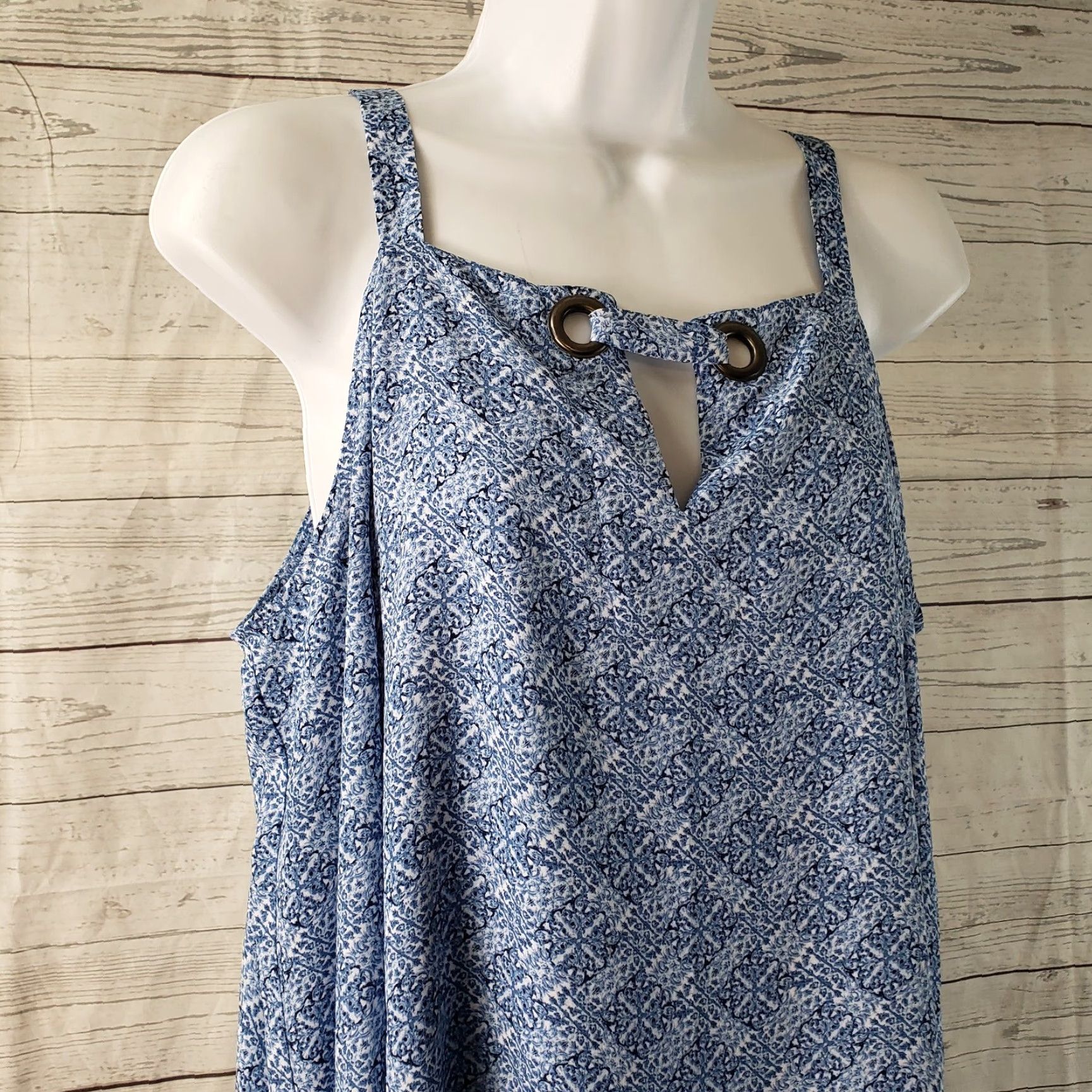 Vintage Laurie Felt Womens Blouse Size S Blue White Cold Shoulder Side Ties Shirt Size S / US 4 / IT 40 - 2 Thumbnail