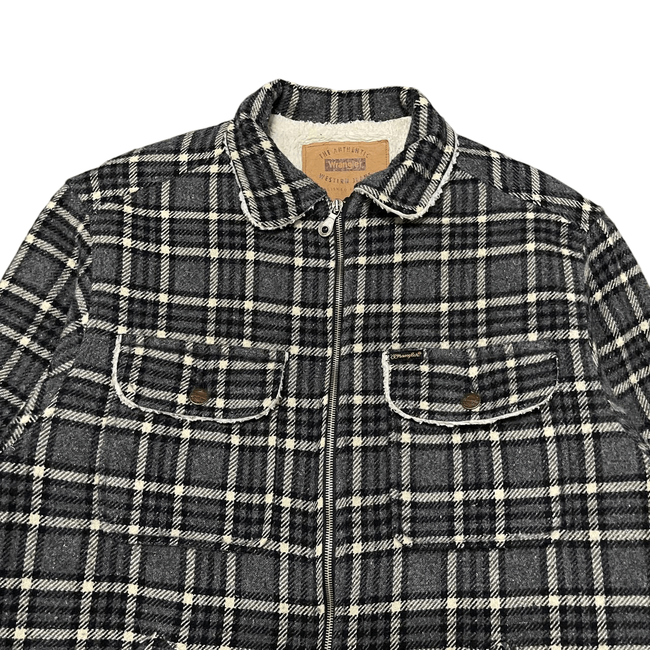 Wrangler Vintage Wrangler Checkered Wool Jacket Sherpa Linning Size US M / EU 48-50 / 2 - 2 Thumbnail