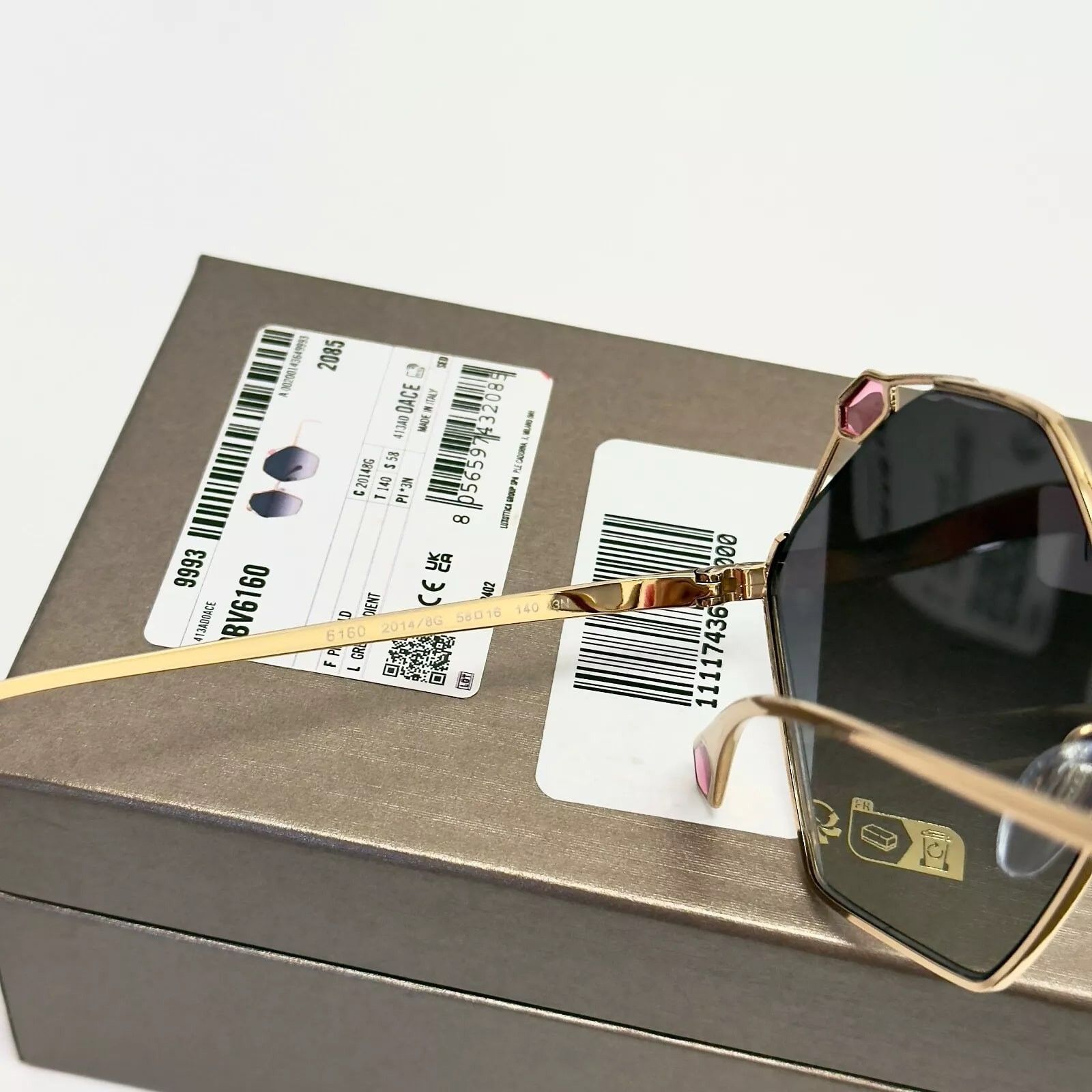 Bvlgari BVLGARI SERPENTEYES BV6160 Pink Geometric Sunglasses 6160 Size ONE SIZE - 7 Thumbnail