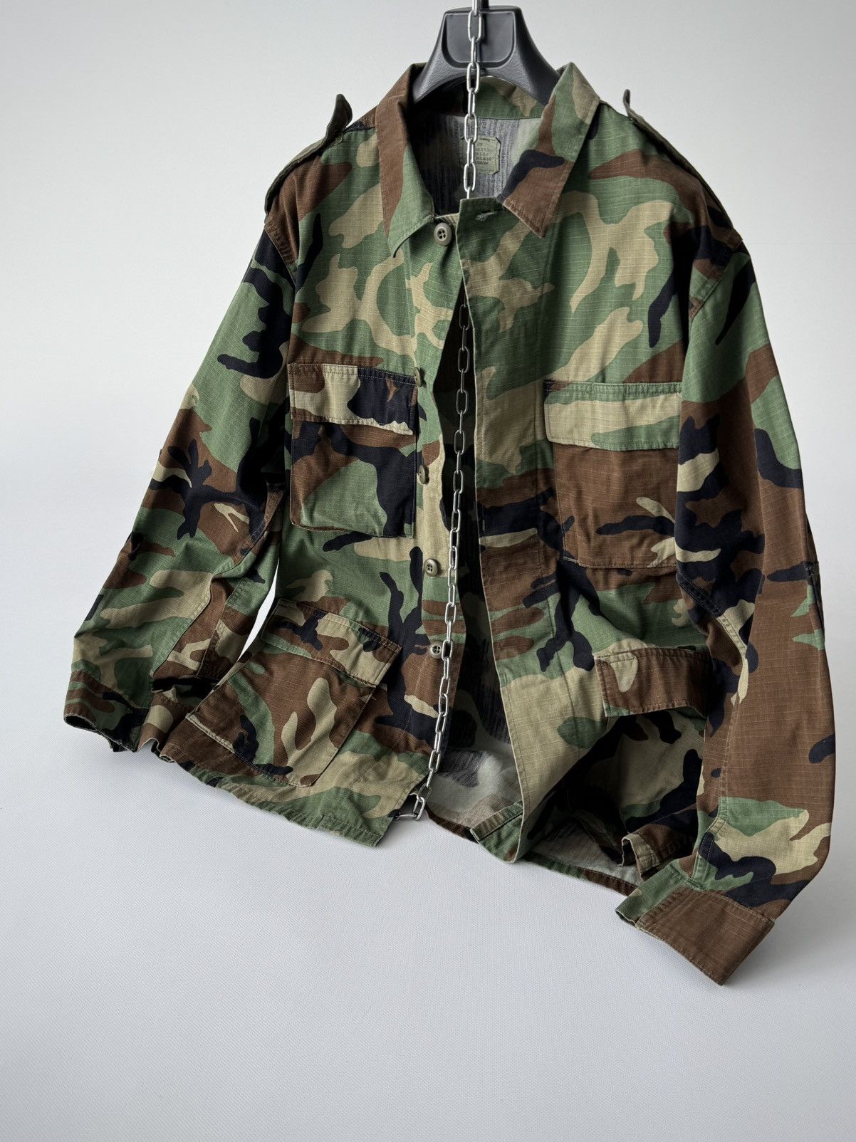 Vintage Vintage 1990s US Army Hot Weather Woodland Camo Jacket Size US M / EU 48-50 / 2 - 2 Thumbnail