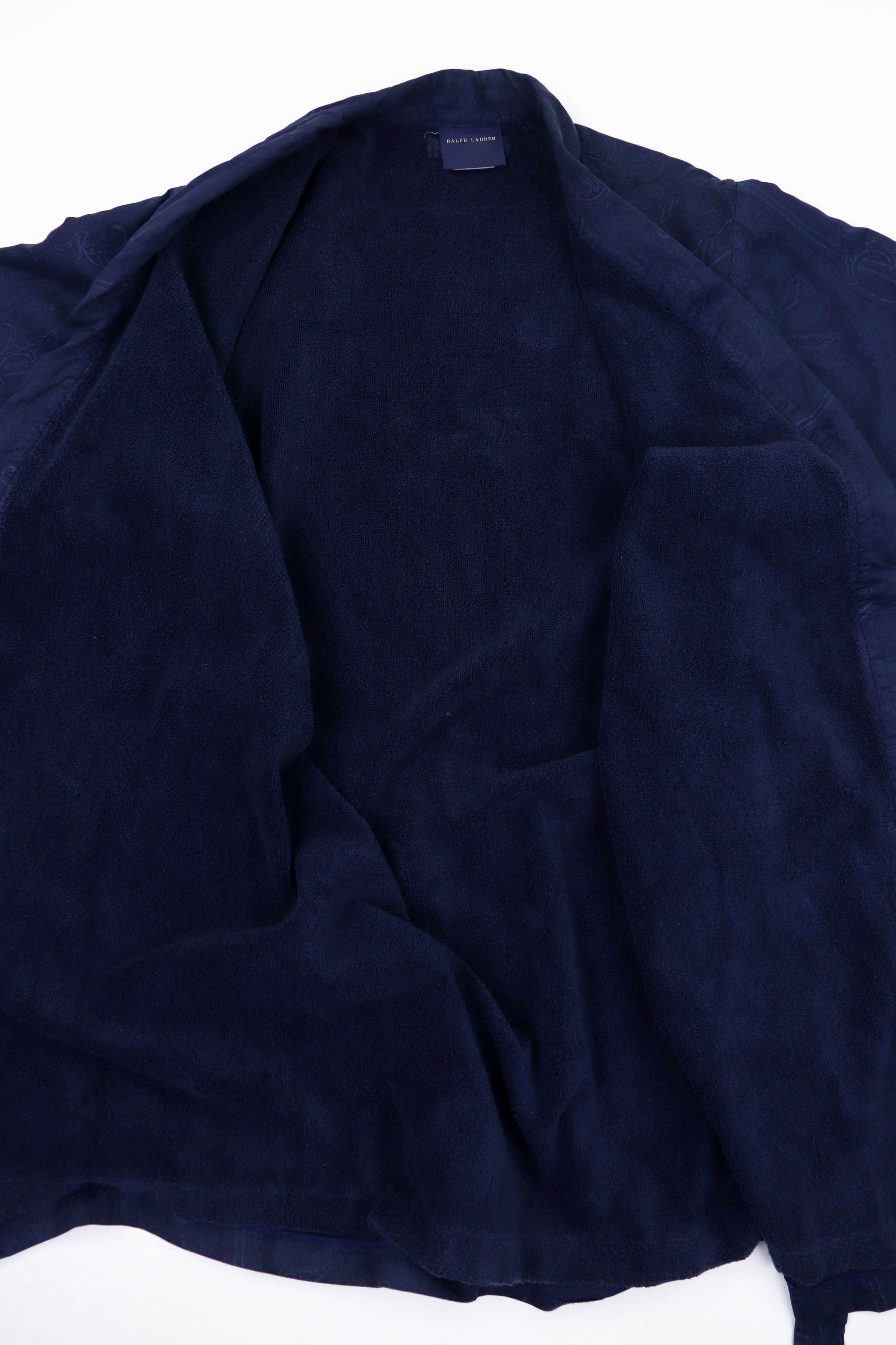 Polo Ralph Lauren Ralph Lauren Dark Blue Paisley Printed Graphics Bath Robe Size US M / EU 48-50 / 2 - 11 Thumbnail