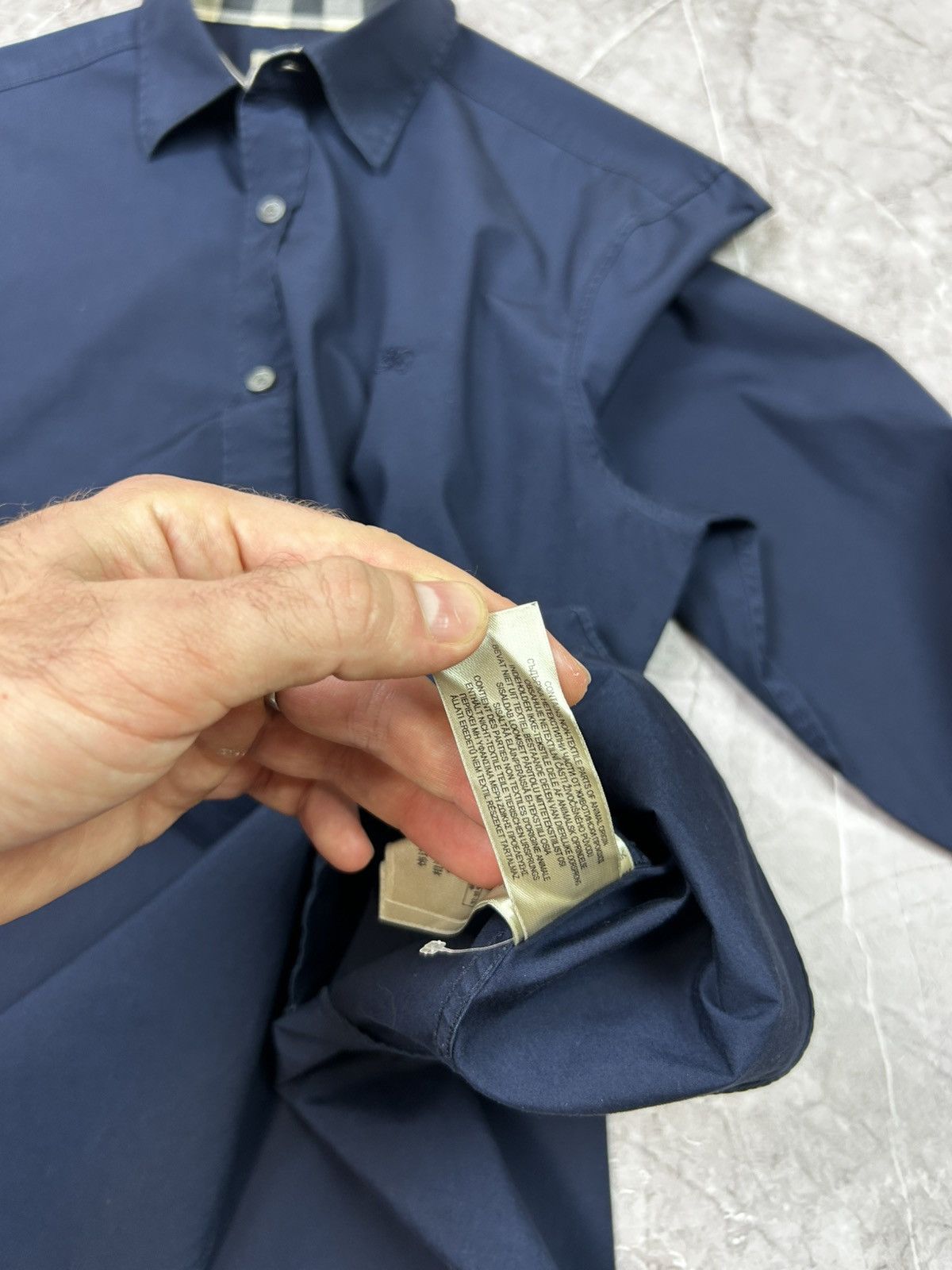 Burberry Burberry Brit Button Up Dark Blue Long Sleeve Nova Check Size US M / EU 48-50 / 2 - 14 Thumbnail
