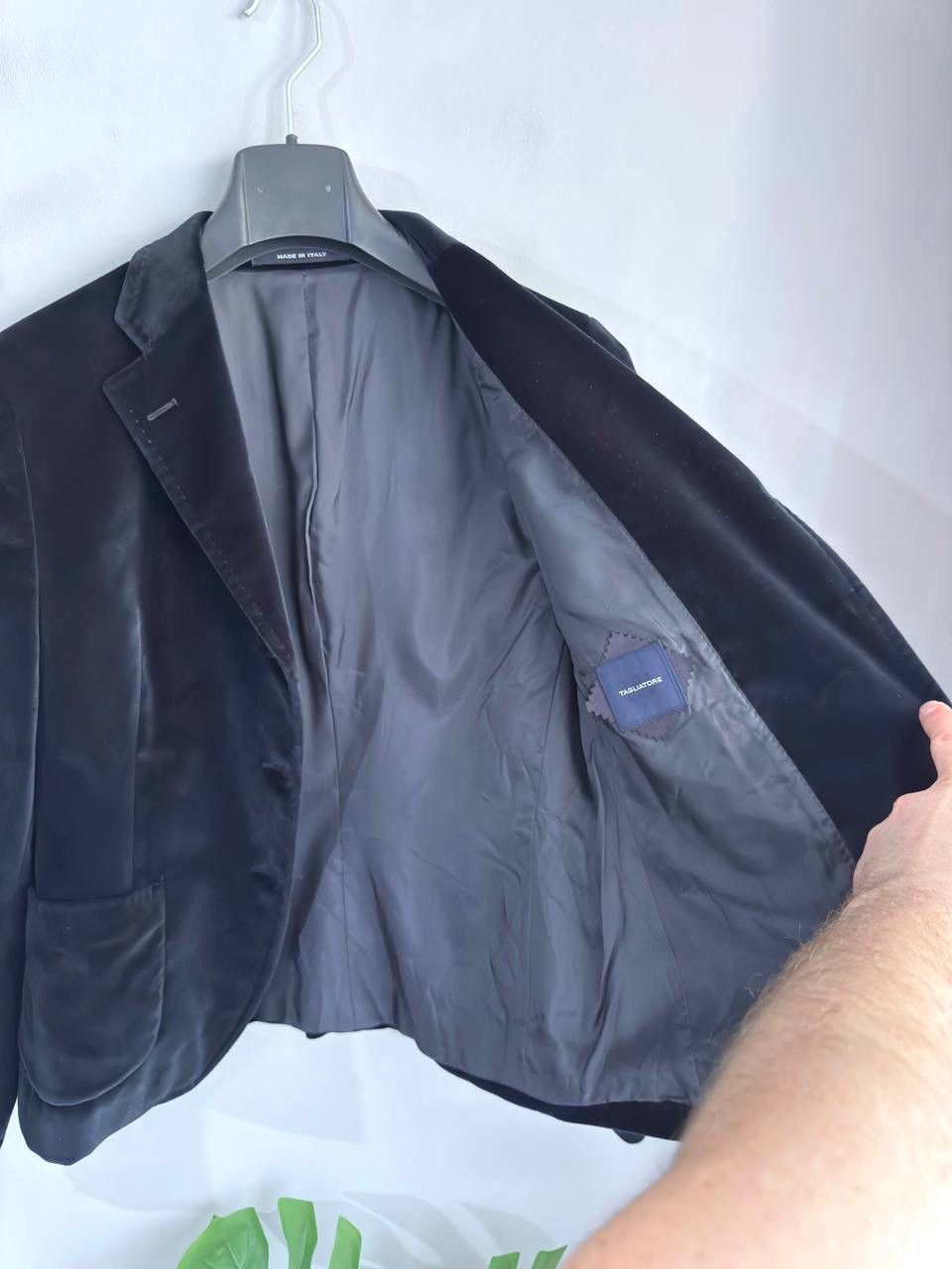 Tagliatore Tagliatore Women's Navy Velvet Blazer Made in Italy, 46/S Size S / US 4 / IT 40 - 11 Thumbnail