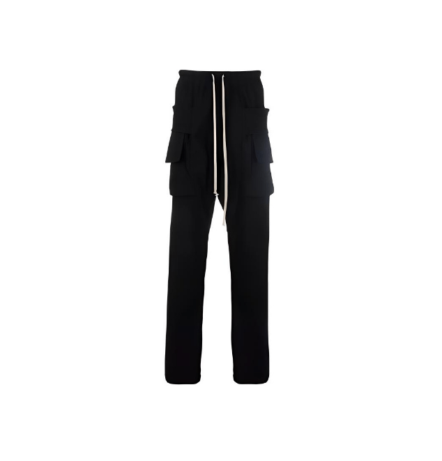 Rick Owens Drkshdw Rick Owens DRKSHDW Black Drawstring Cargo Sweatpants Size US 32 / EU 48 - 1 Thumbnail