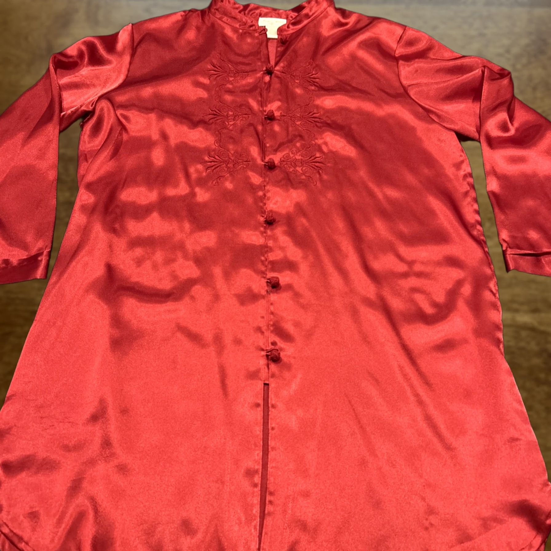 Vintage VINTAGE Inner Most Nightgown Red Satin L Women’s 1980s USA Eveningwear 37” 23” Chest Mens? Size ONE SIZE - 1 Thumbnail