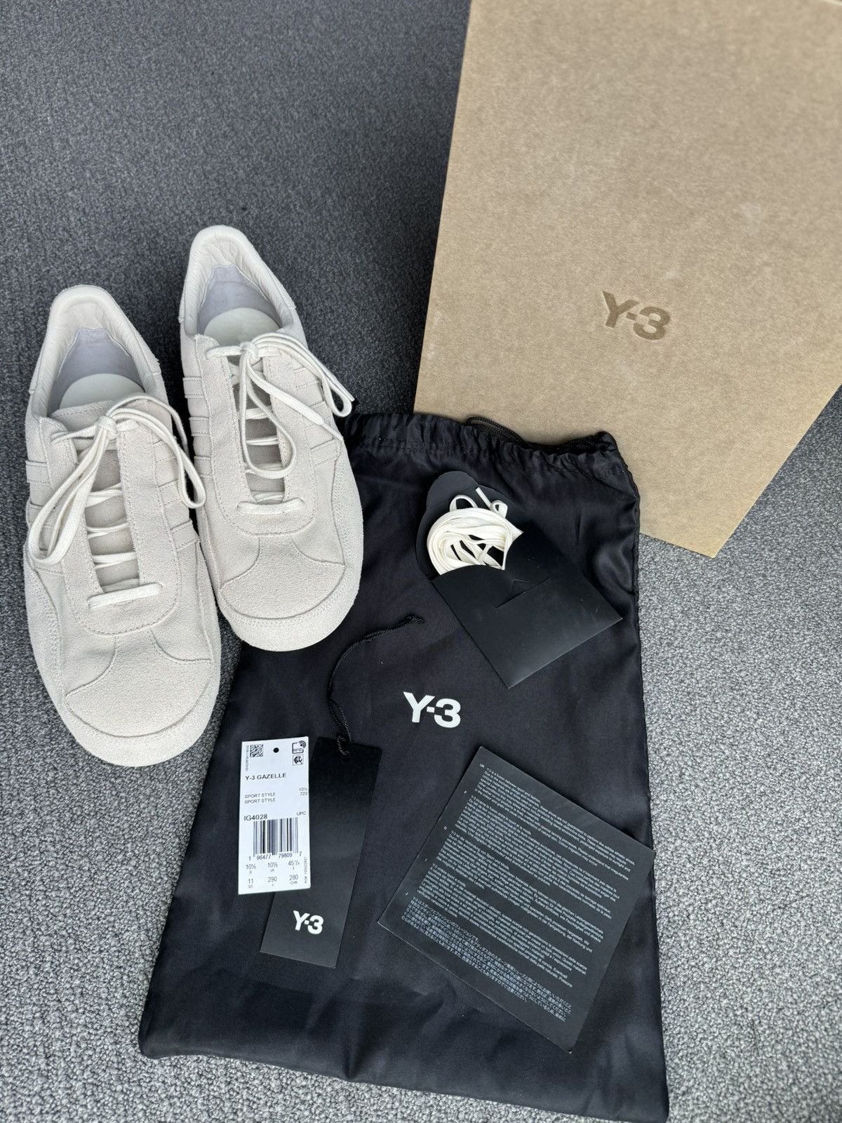 Adidas Adidas Y-3 Gazelle ‘Off White’ Size US 11 / EU 44 - 2 Thumbnail