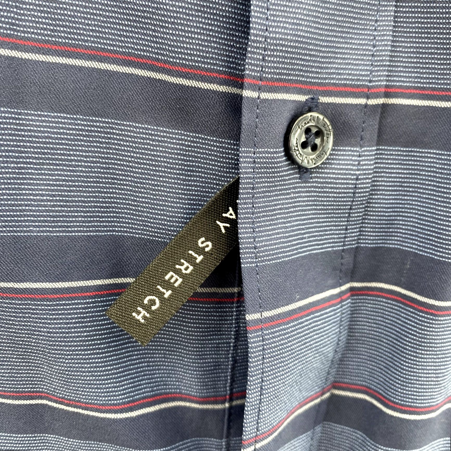 TravisMathew Travis Mathew Shirt L Blue Striped 4 Way Stretch Long Sleeve Button-Down Men's Size US L / EU 52-54 / 3 - 3 Thumbnail