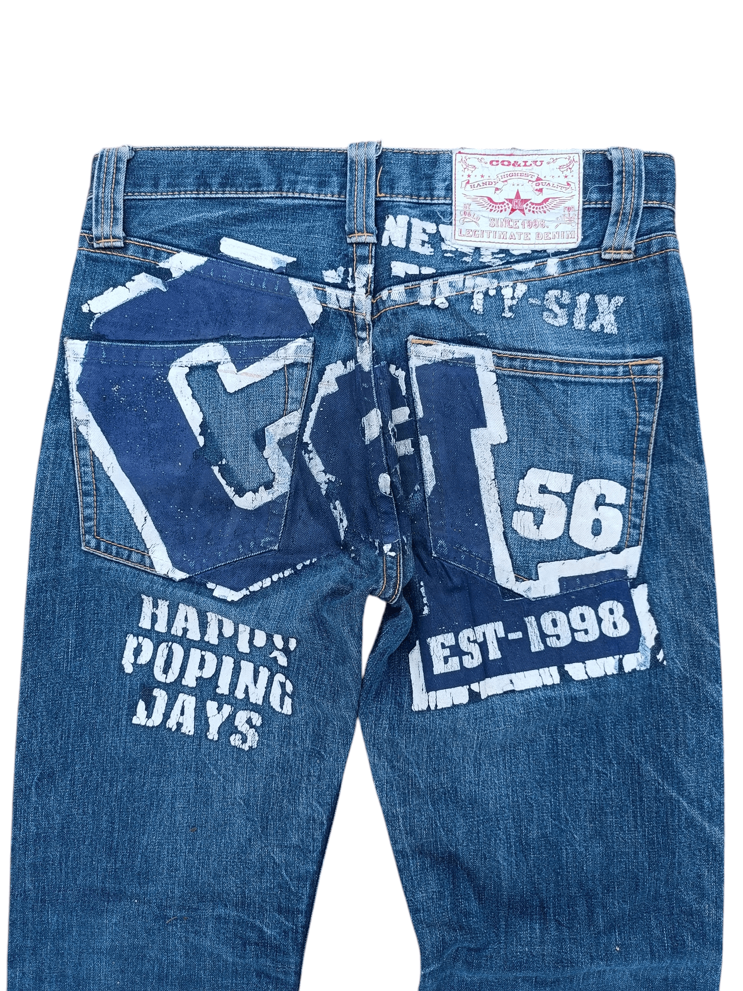 Vintage RARE 🔥 Japanese Brand Co&Lu Big Logo Print Denim Jeans Size US 31 - 17 Thumbnail