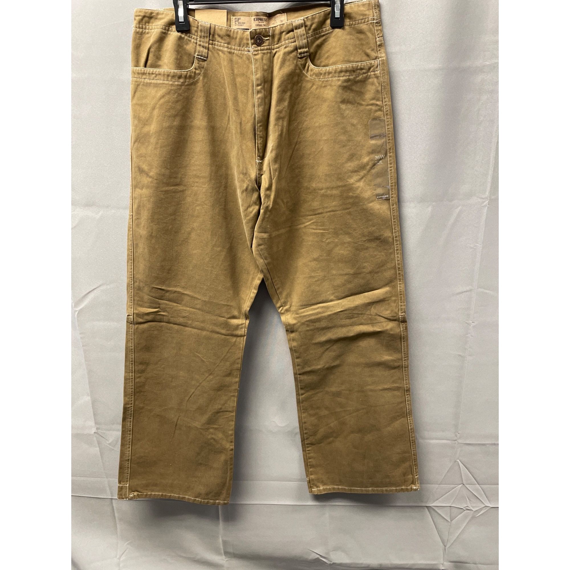 Express Express Men's Tan/ Vintage Twill Jeans Boot Cut Size 36x32 S Size US 36 / EU 52 - 1 Thumbnail