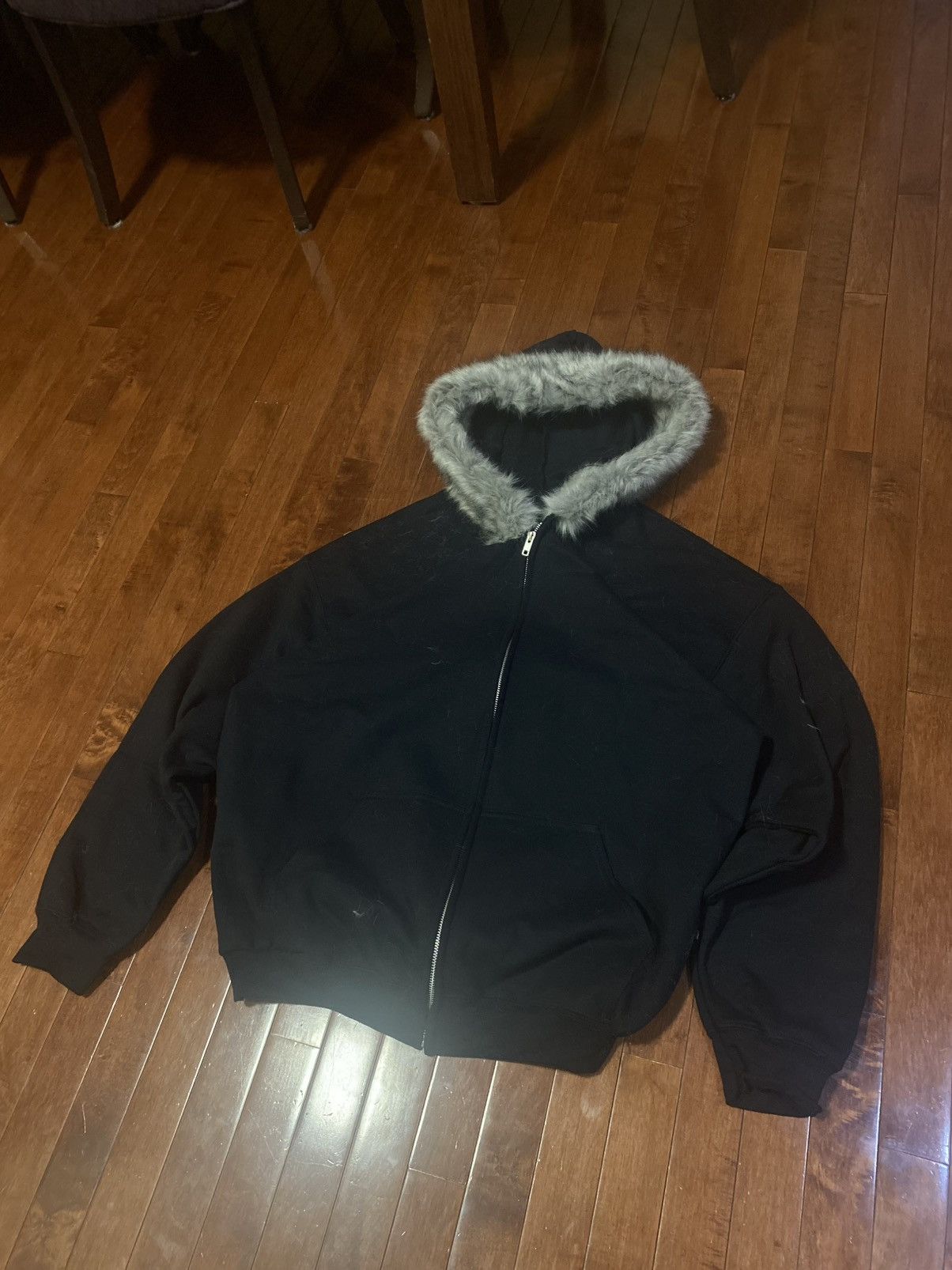 Designer × Japanese Brand × Vintage Grey Faux Fur Hoodie Size US M / EU 48-50 / 2 - 1 Thumbnail