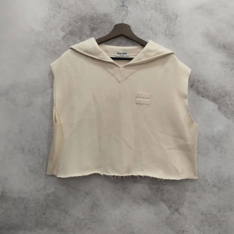 Miu Miu Miu Miu Women's Cotton Short Sleeve Top 0089 Size M / US 6-8 / IT 42-44 - 1 Thumbnail
