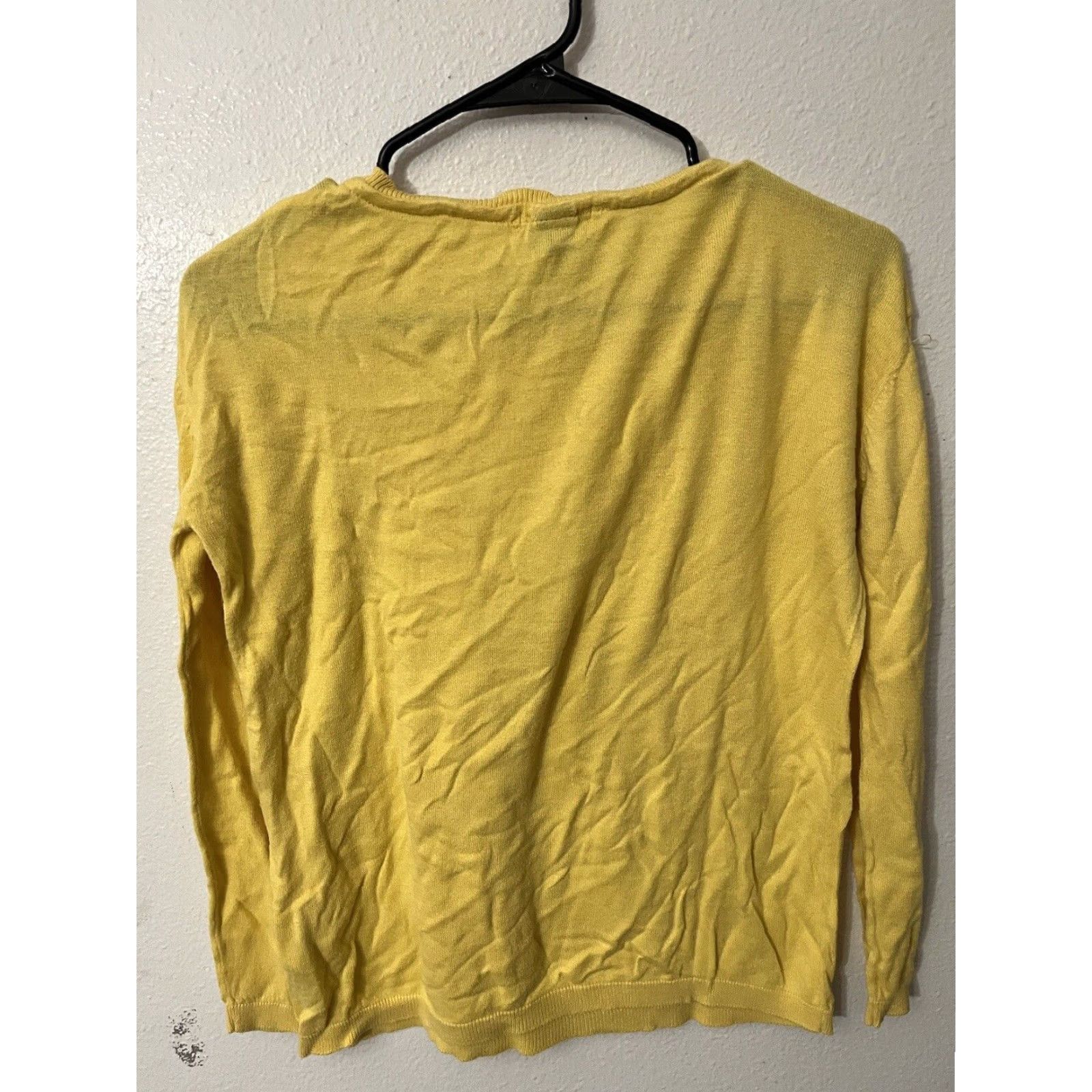 H&M H&M Lightweight Womens Pullover Sweater Yellow XS Crew Neck Long Sleeve Knit Cotton Blend Heathered Tailored Regular Womens Pullover Sweater XS Yellow Size XS / US 0-2 / IT 36-38 - 2 Thumbnail