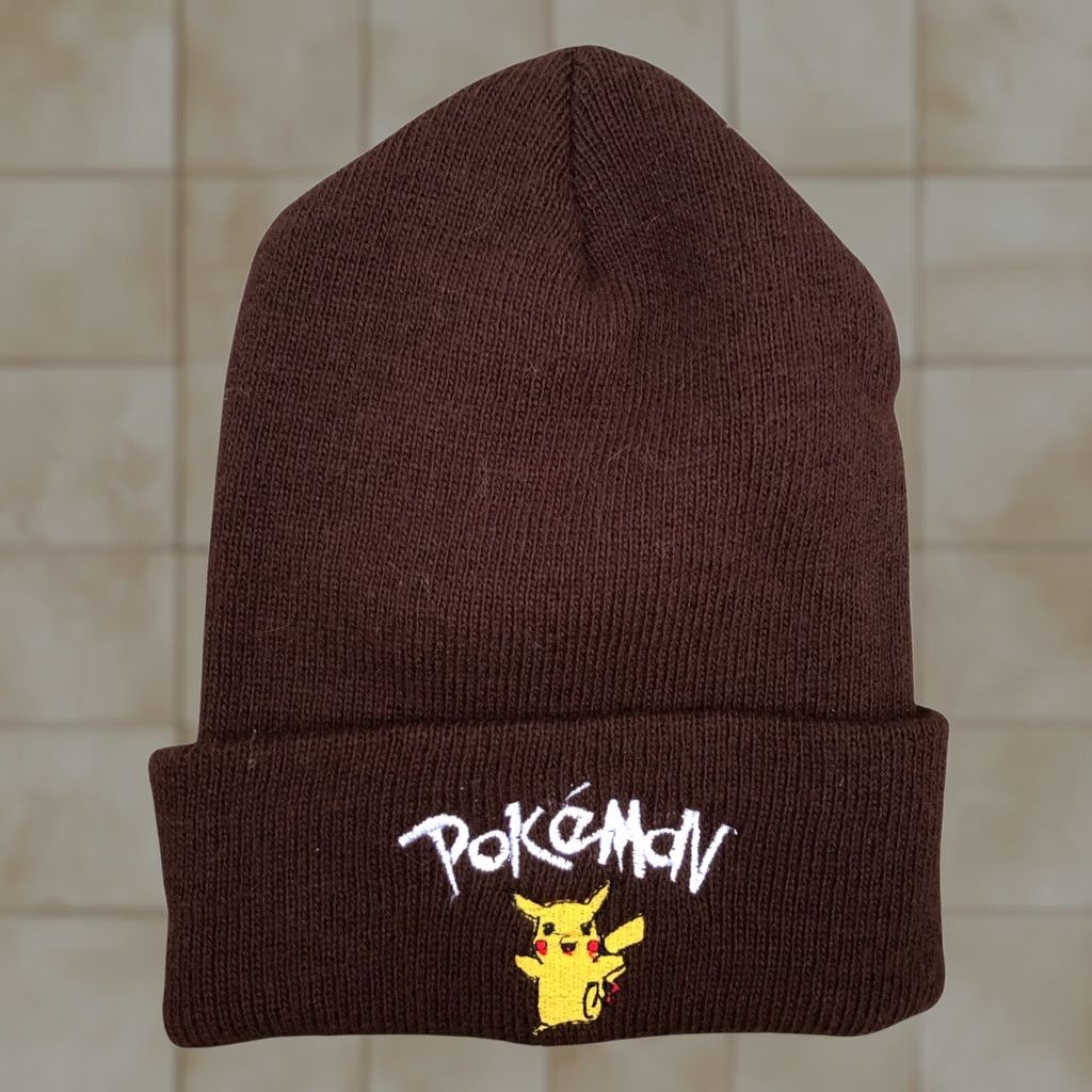 Crown Cap VINTAGE Pokemon SOUTHERN SKIES Beanie Hat Men One Size Cuffed Brown Cap Size ONE SIZE - 1 Thumbnail